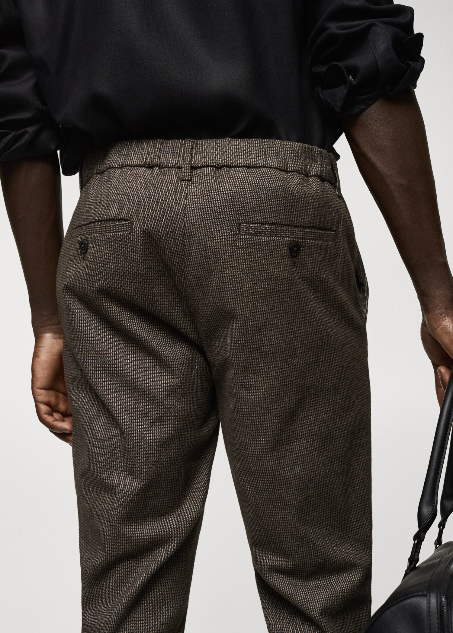 Pantalón slim fit algodón micro pata de gallo - Detalle del artículo 4