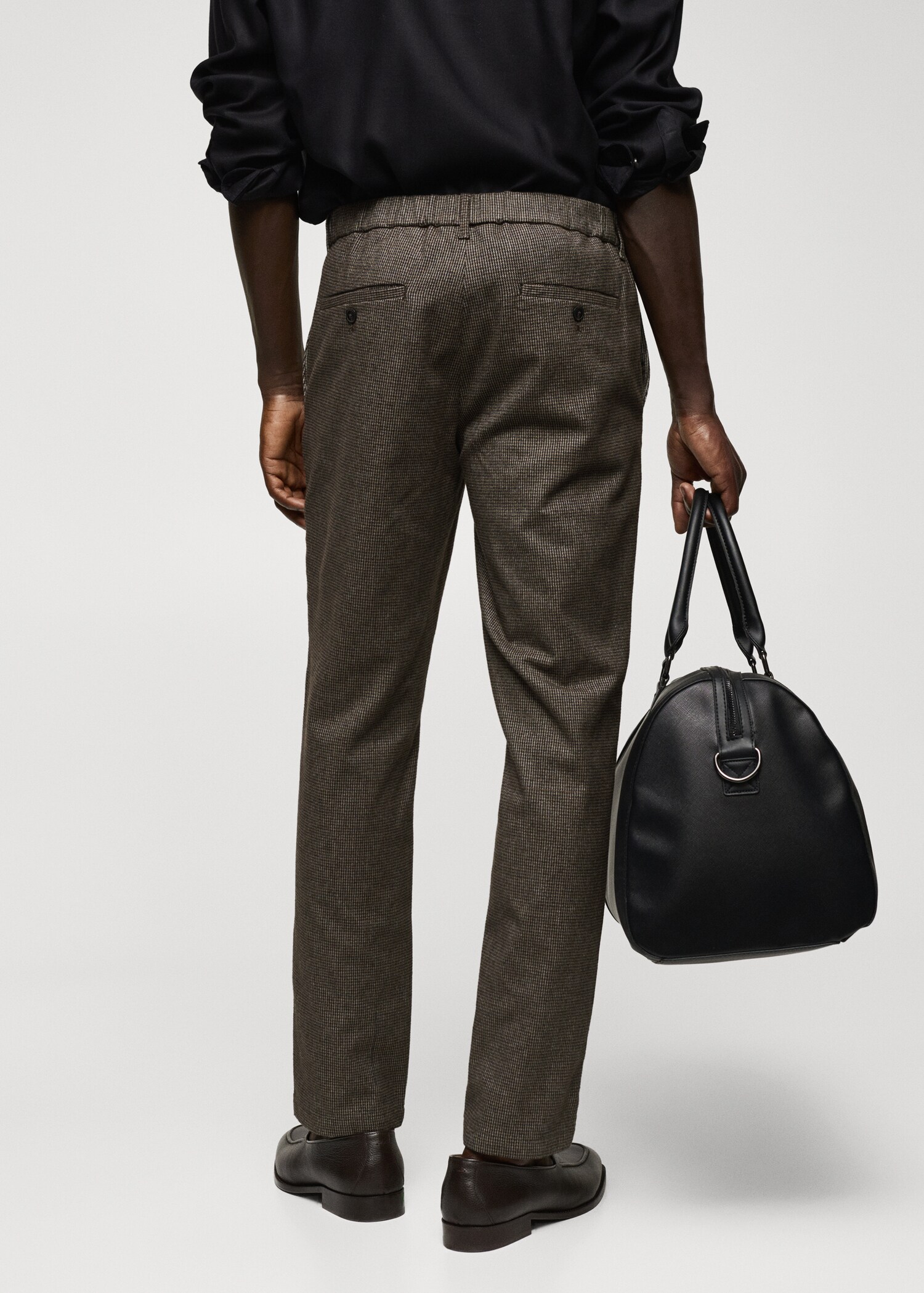 Pantalón slim fit algodón micro pata de gallo - Reverso del artículo