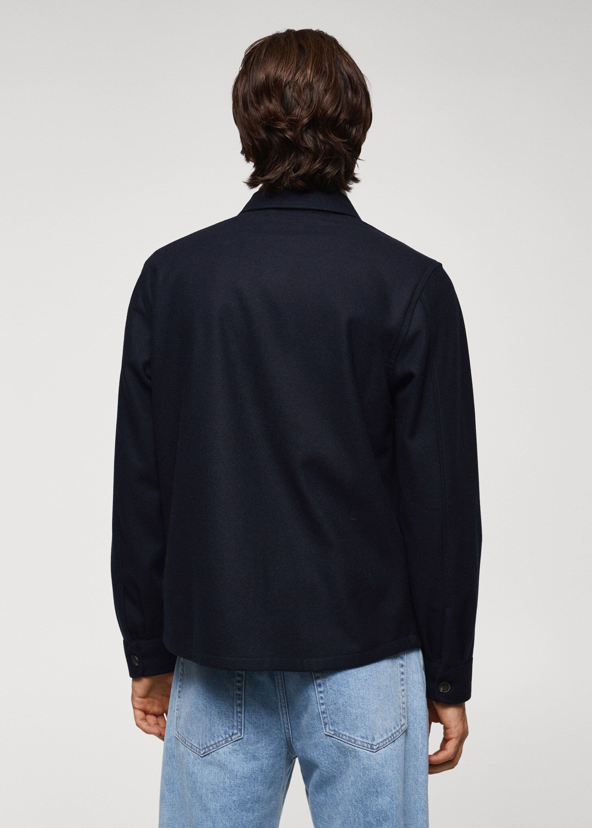 Wool overshirt with pockets - Reverse of the article