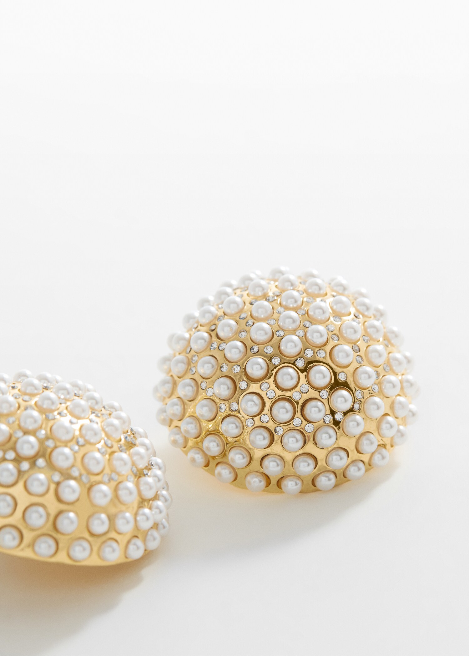 Spherical pearl-detail earrings - Medium plane