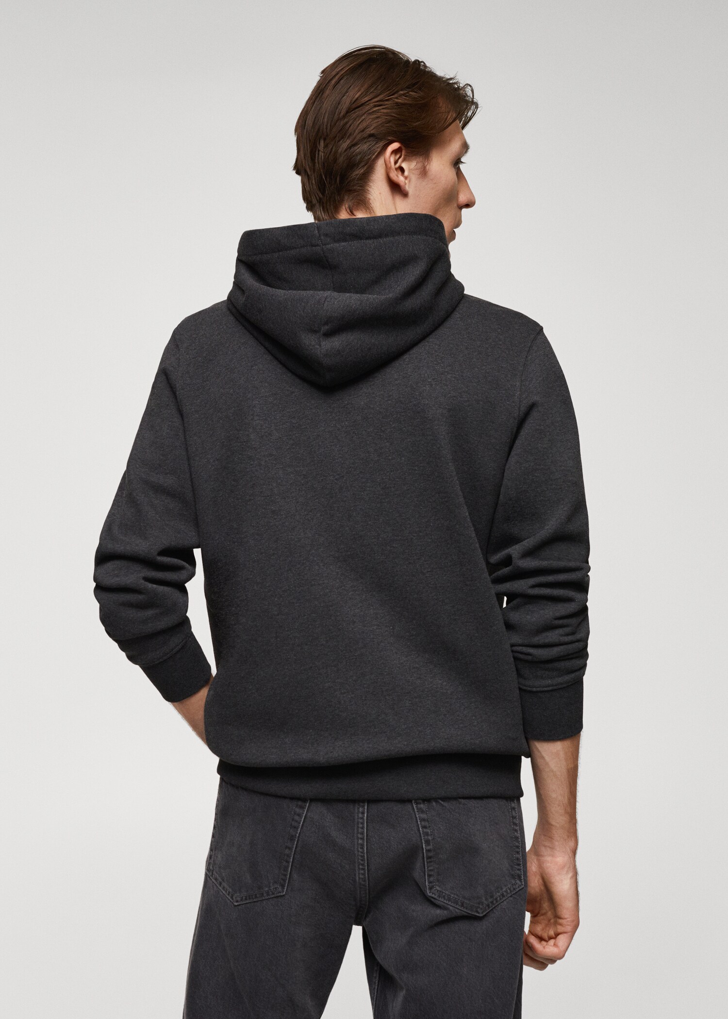 Sudadera algodón capucha cremallera - Reverso del artículo