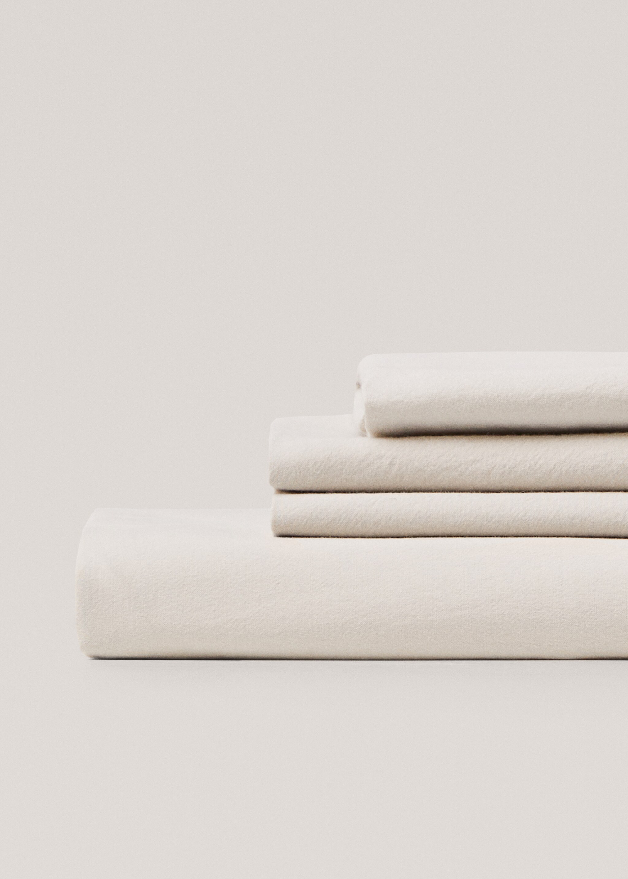 Washed cotton fitted sheet 160x200cm - Article without model