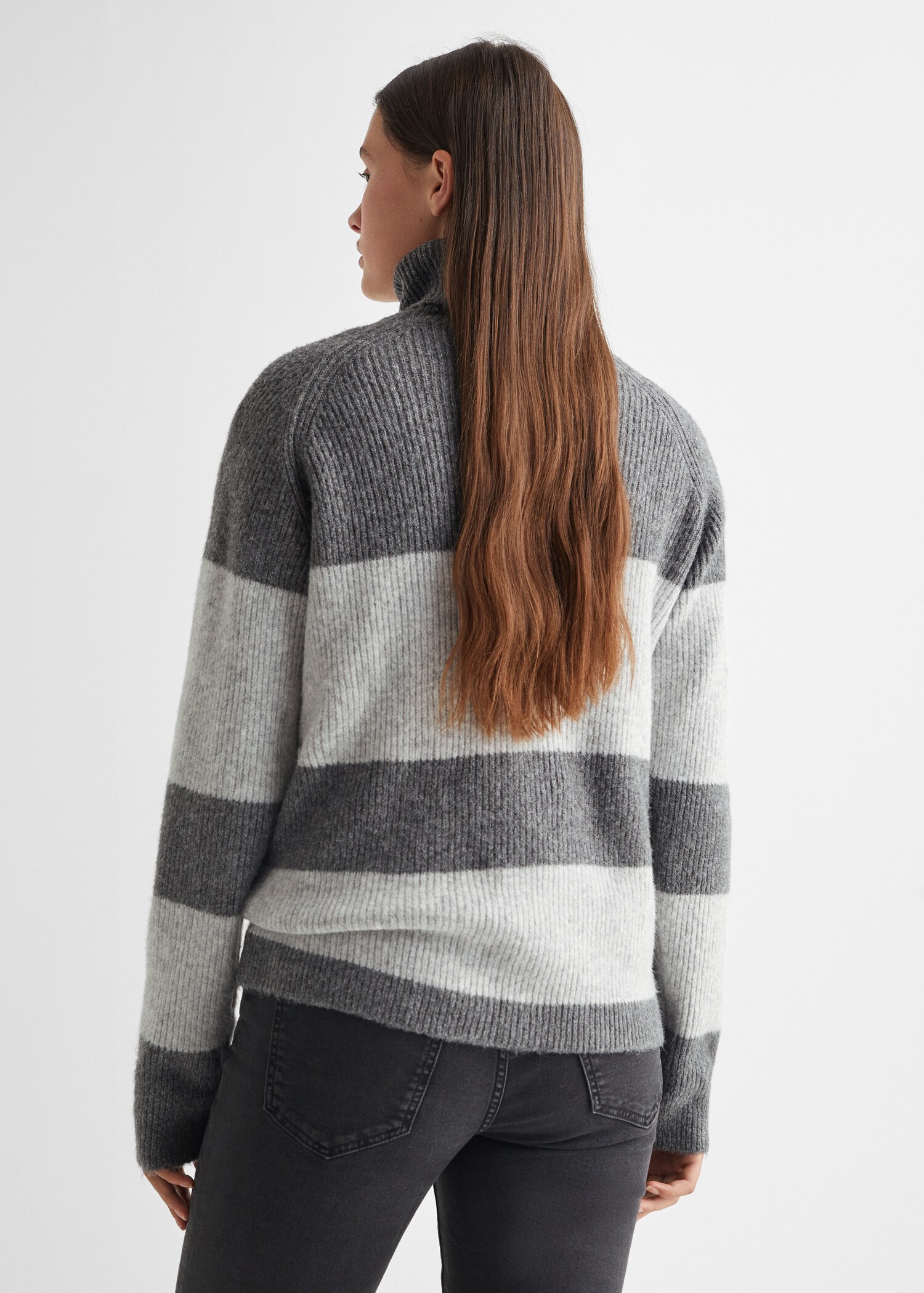Pullover righe collo alto - Retro dell'articolo