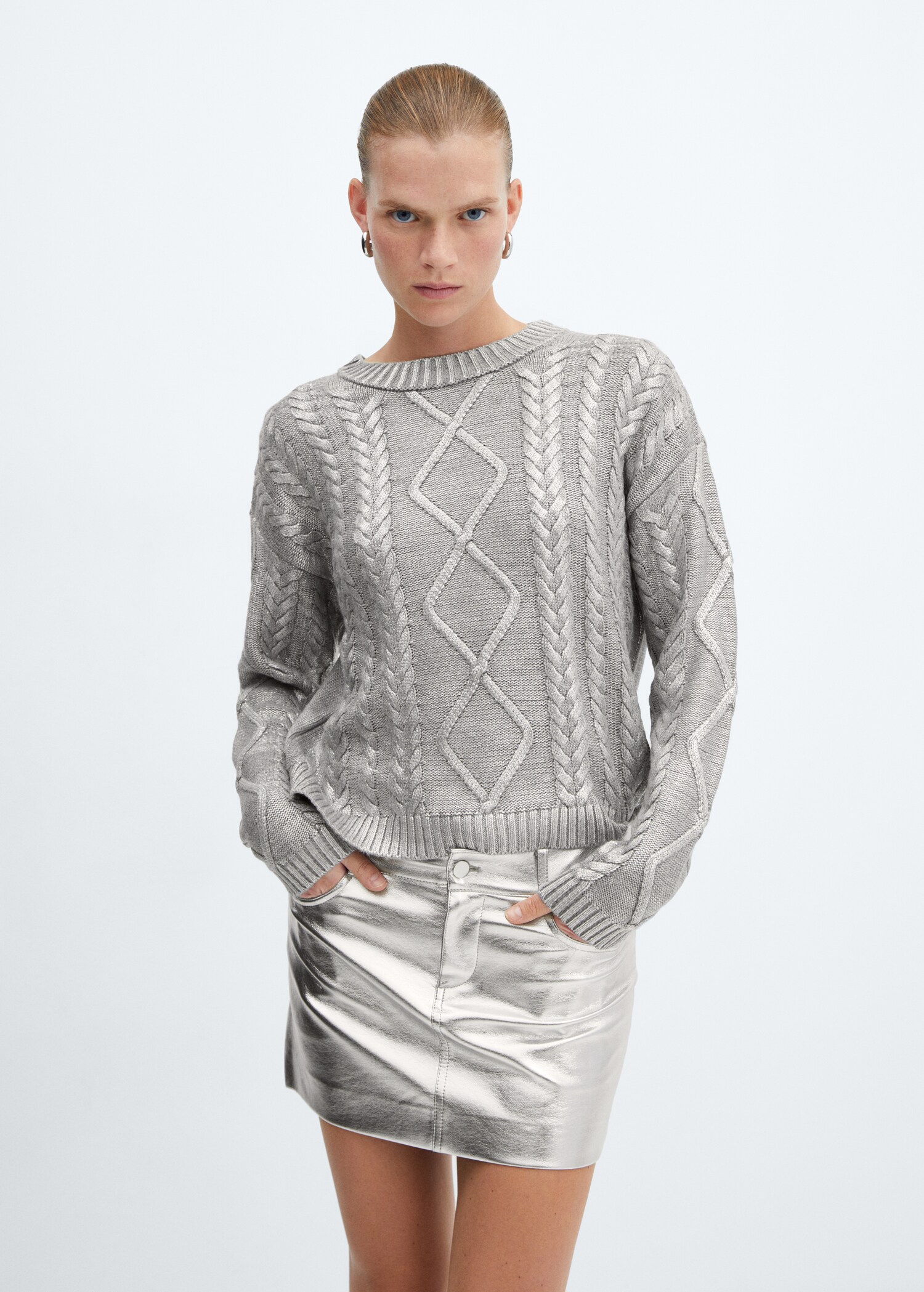 Pull-over torsadé foil - Plan moyen