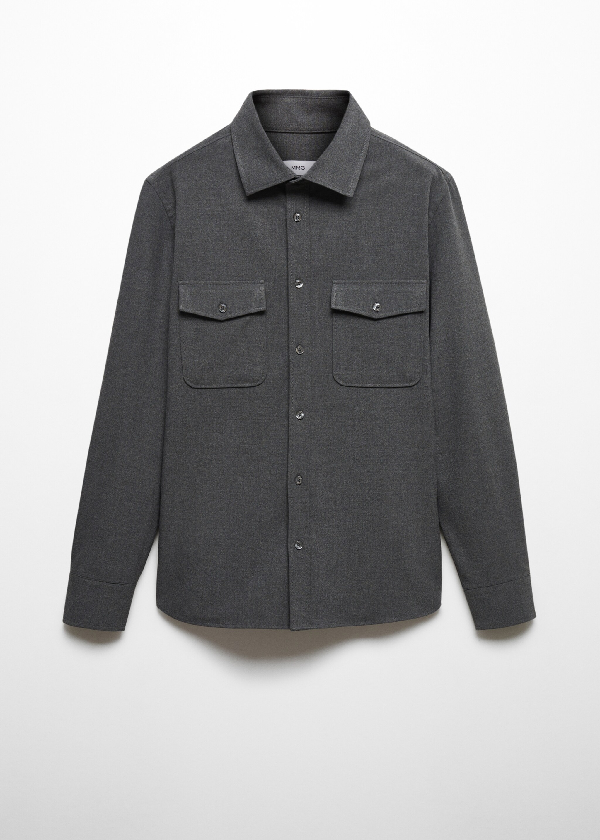 Sobrecamisa algodón bolsillos - Artículo sin modelo, Gris. Ref: 57007714-00.