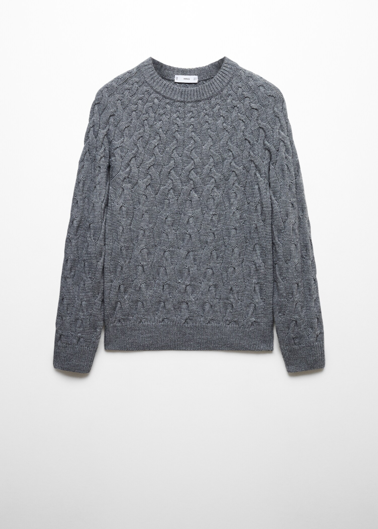 Pull-over laine mélangée torsades - Article sans modèle