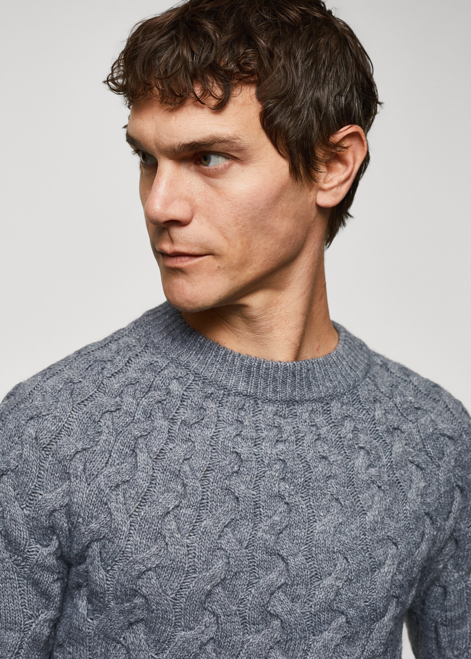 Pull-over laine mélangée torsades - Détail de l'article 1