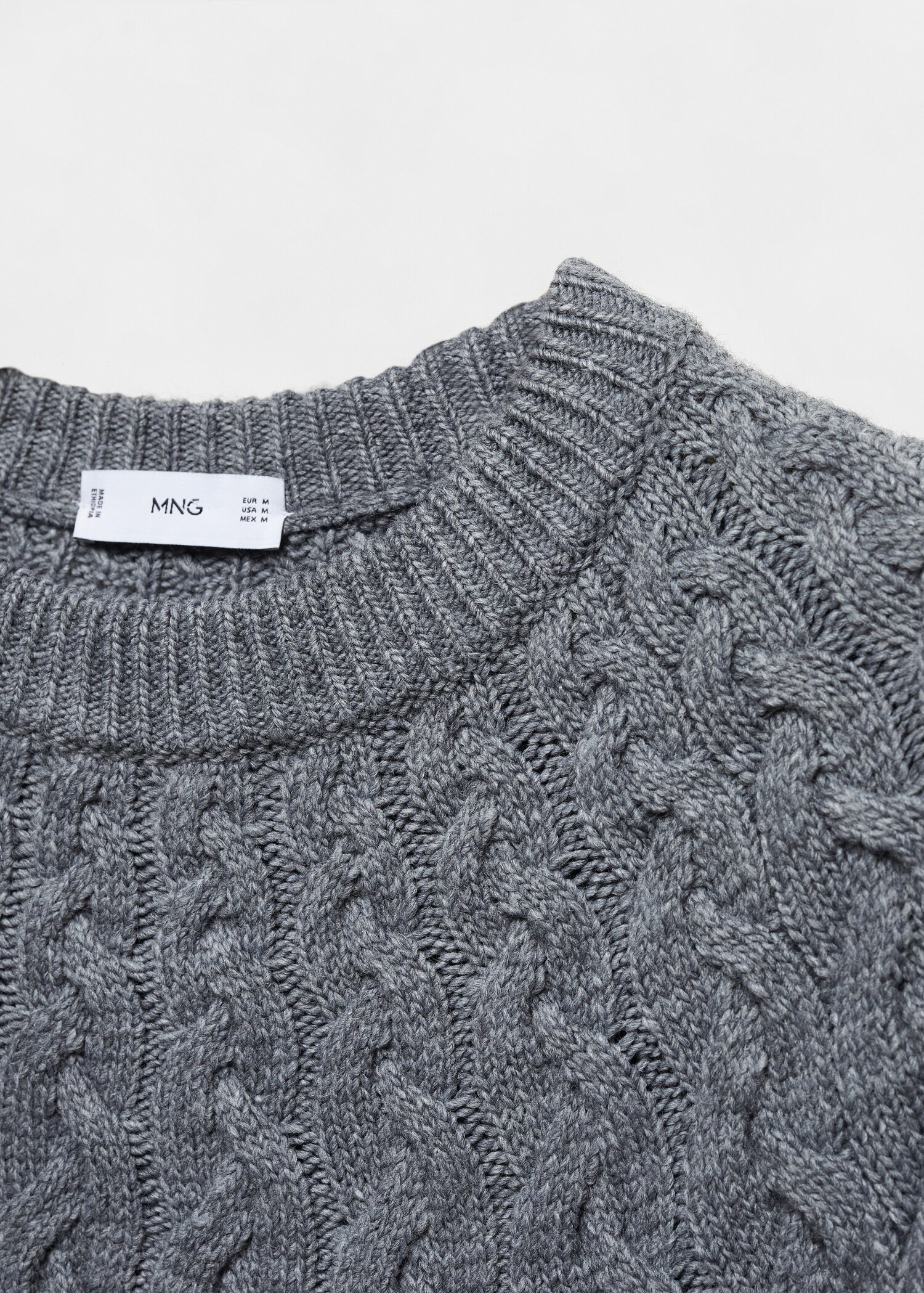 Pull-over laine mélangée torsades - Détail de l'article 8