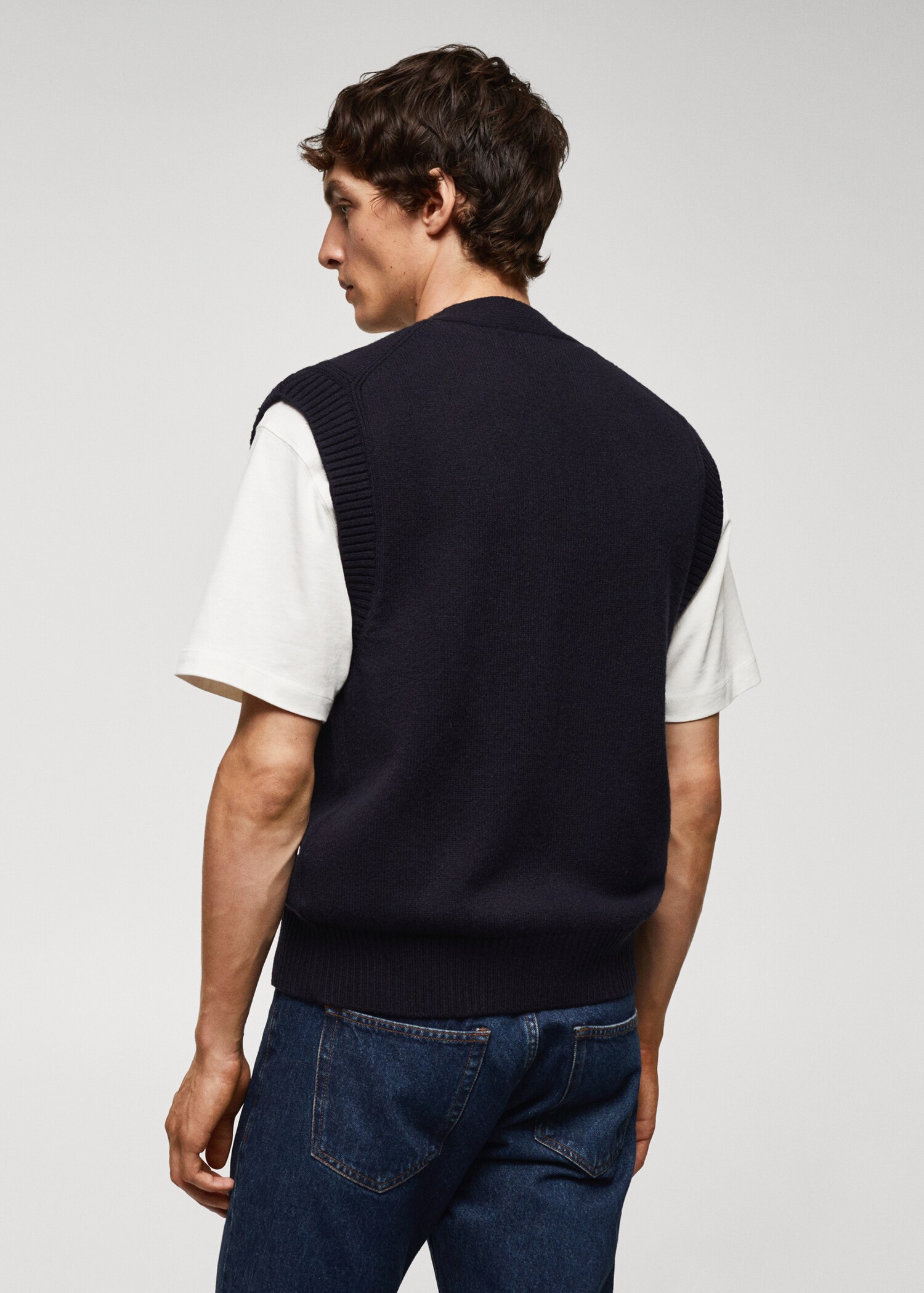 Knitted wool-blend vest - Reverse of the article