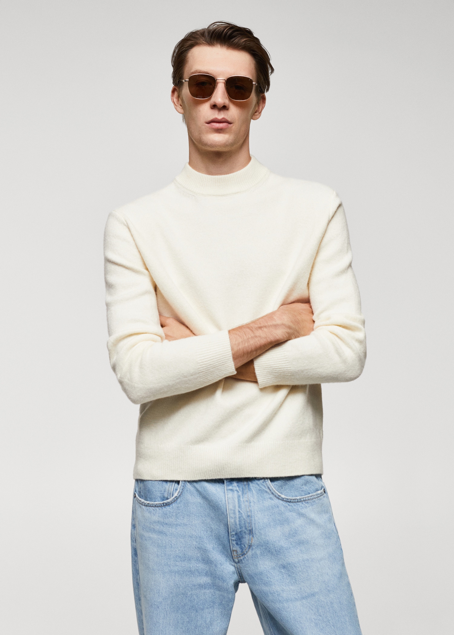 Wool-blend sweater with perkins-neck Men MANGO Vietnam