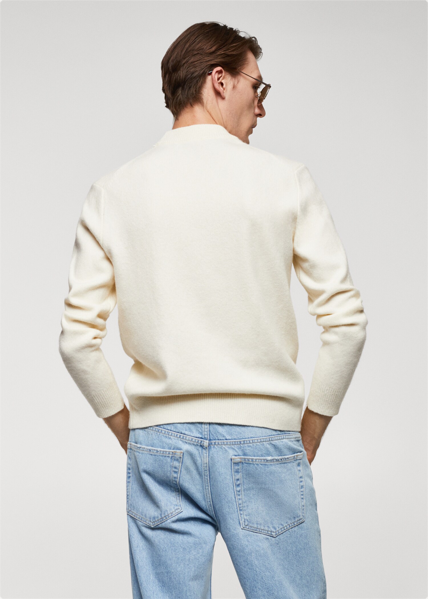 Pull col montant laine mélangée - Verso de l’article