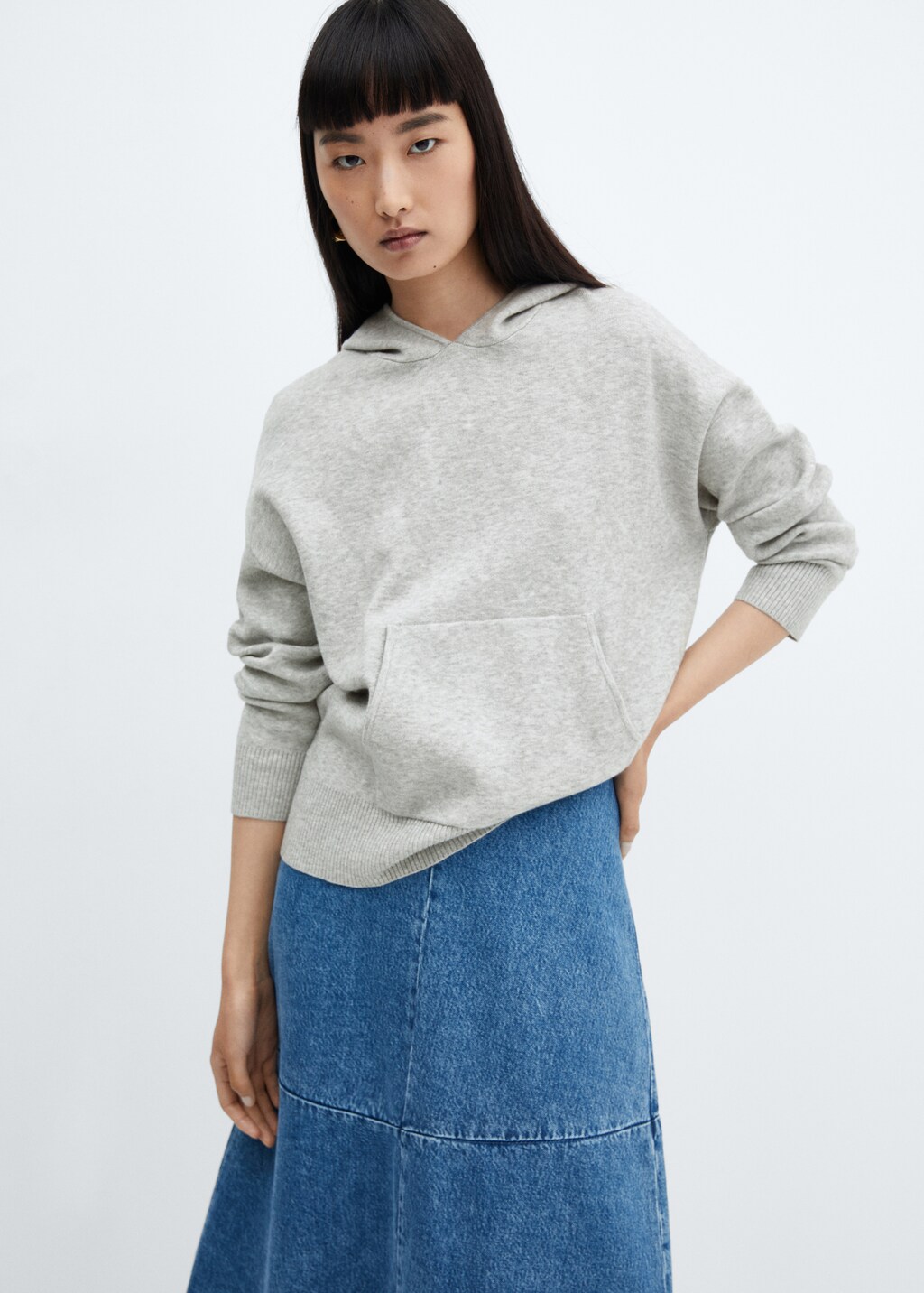 Hooded sweater with front pocket Women MANGO Pakistan