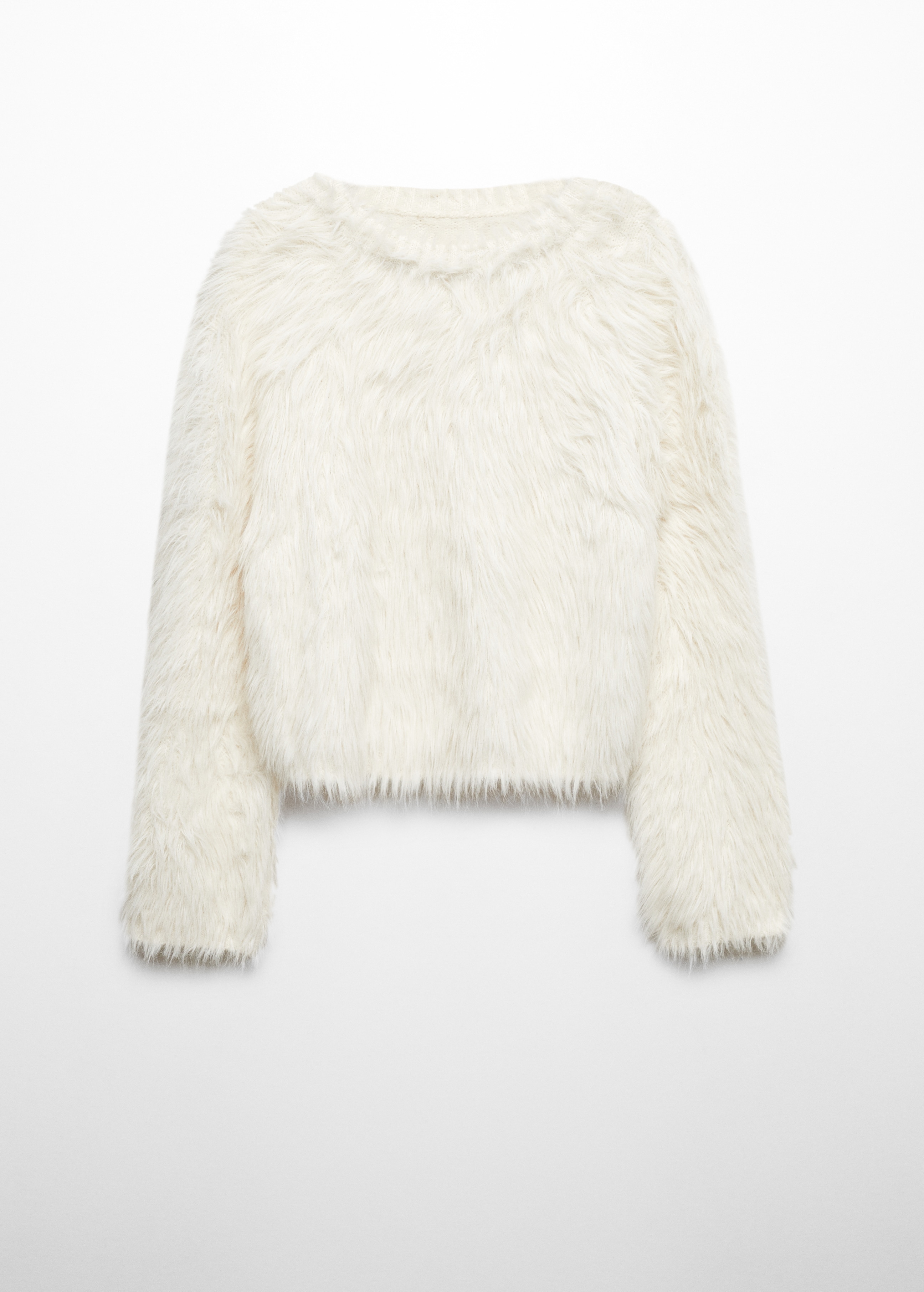 Round-neck fur-effect sweater