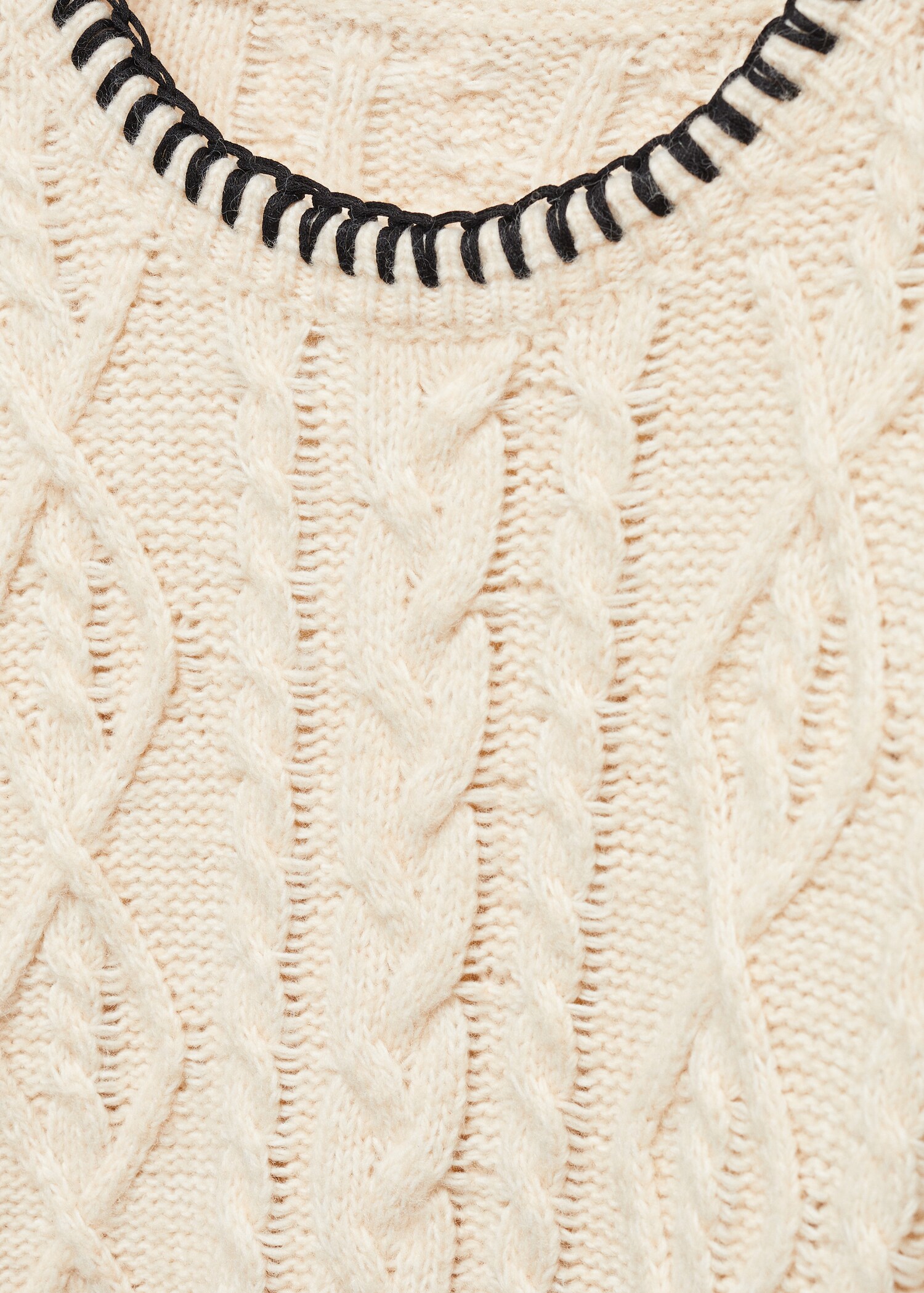 Cable-knit sweater with contrasting trim - Details of the article 8