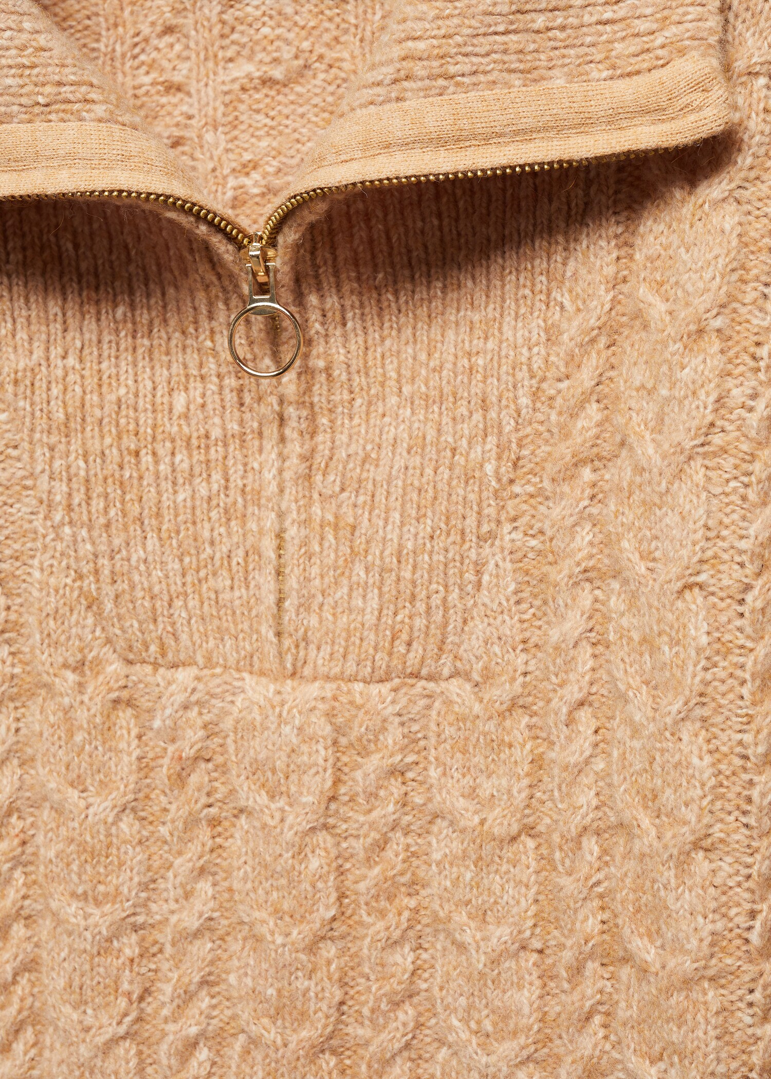 Zopfstrickpullover mit Zip-Kragen - Detail des Artikels 8