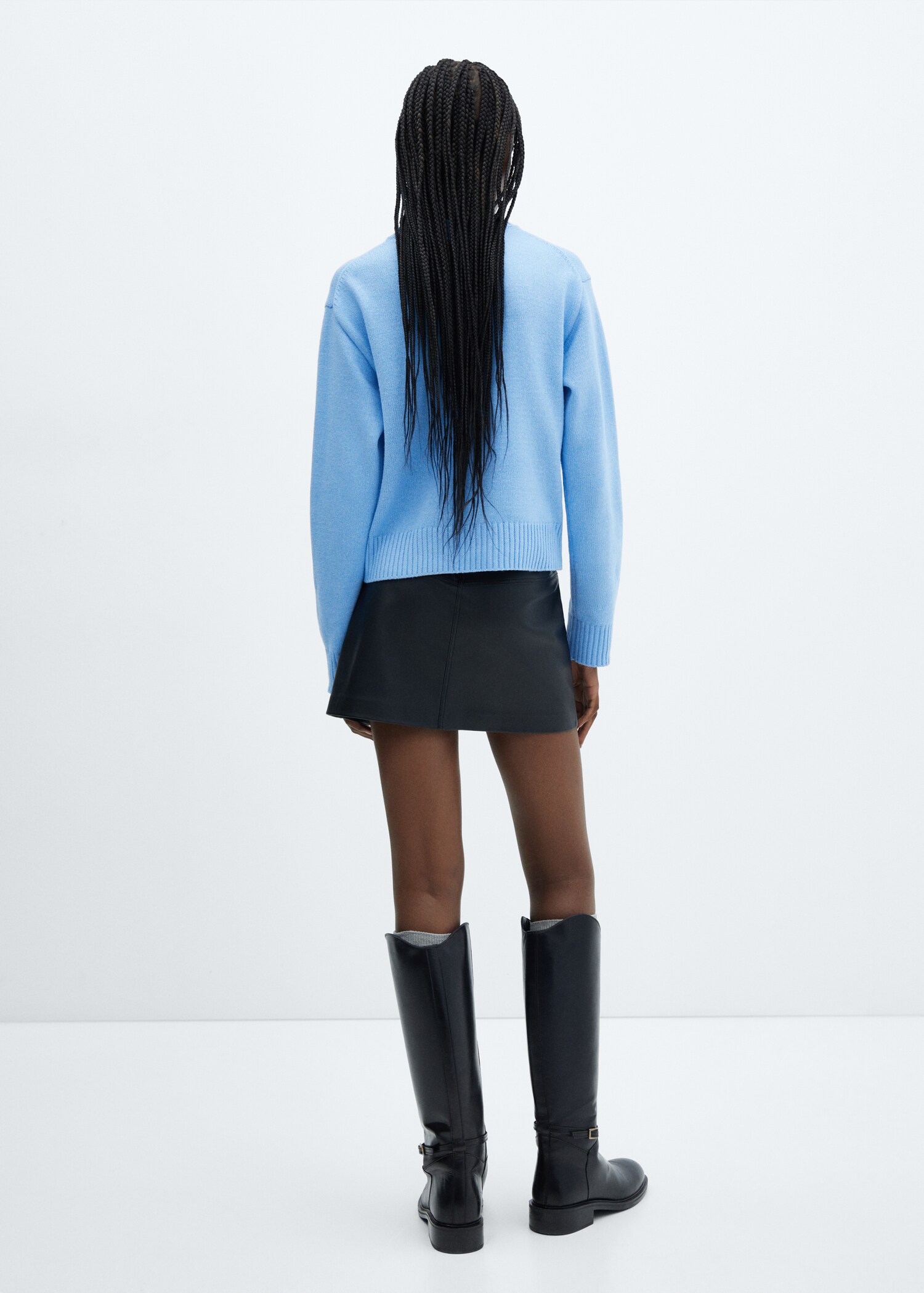 Round-neck knitted sweater  - Reverse of the article