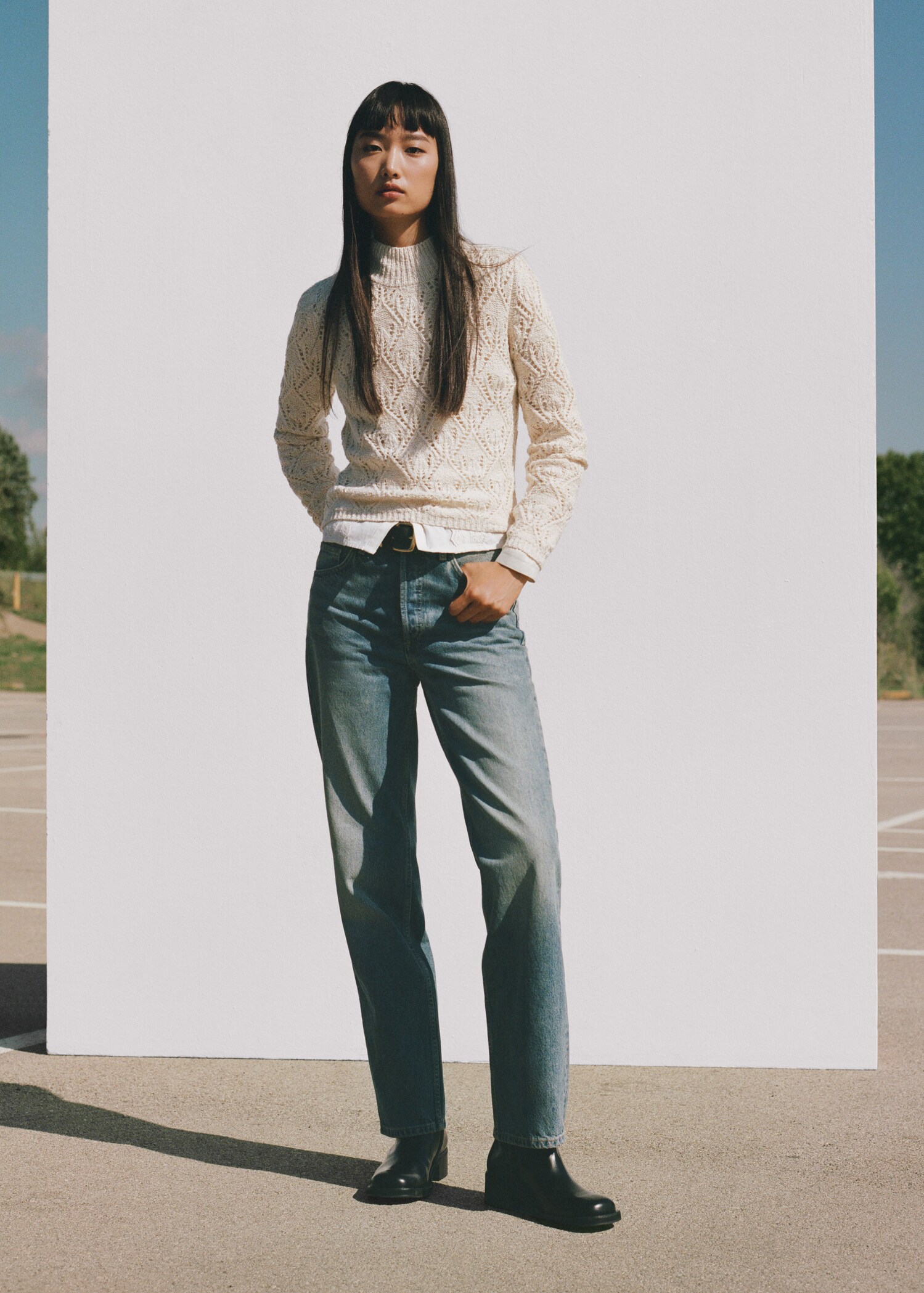 Open work-detail sweater - Details of the article 6