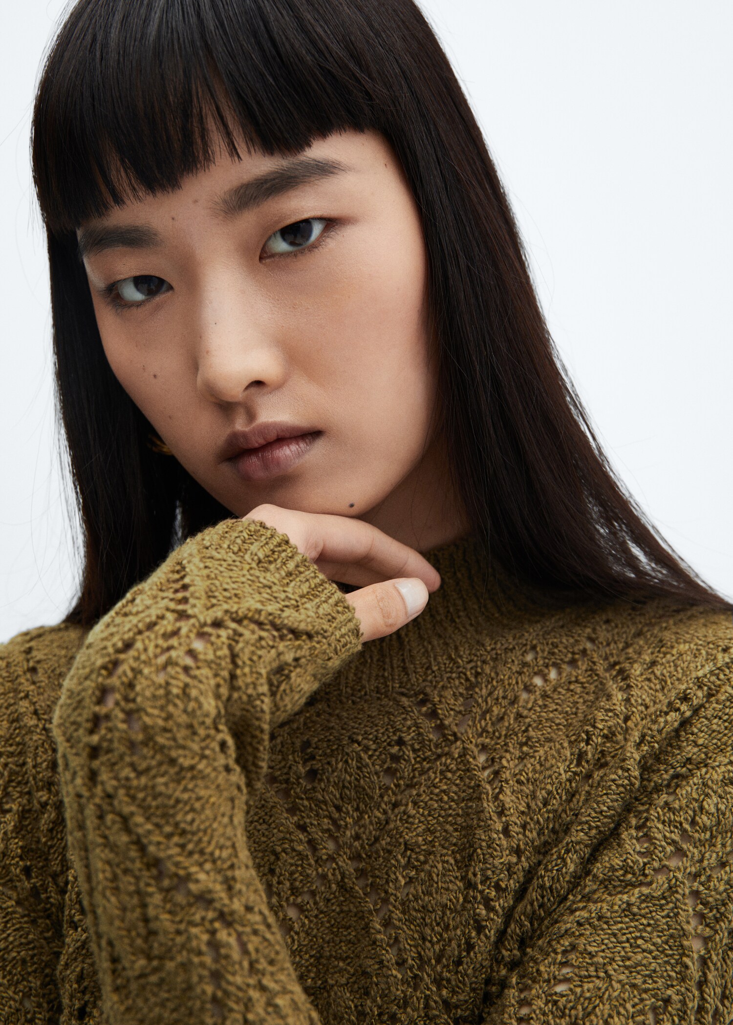 Open work-detail sweater - Details of the article 1