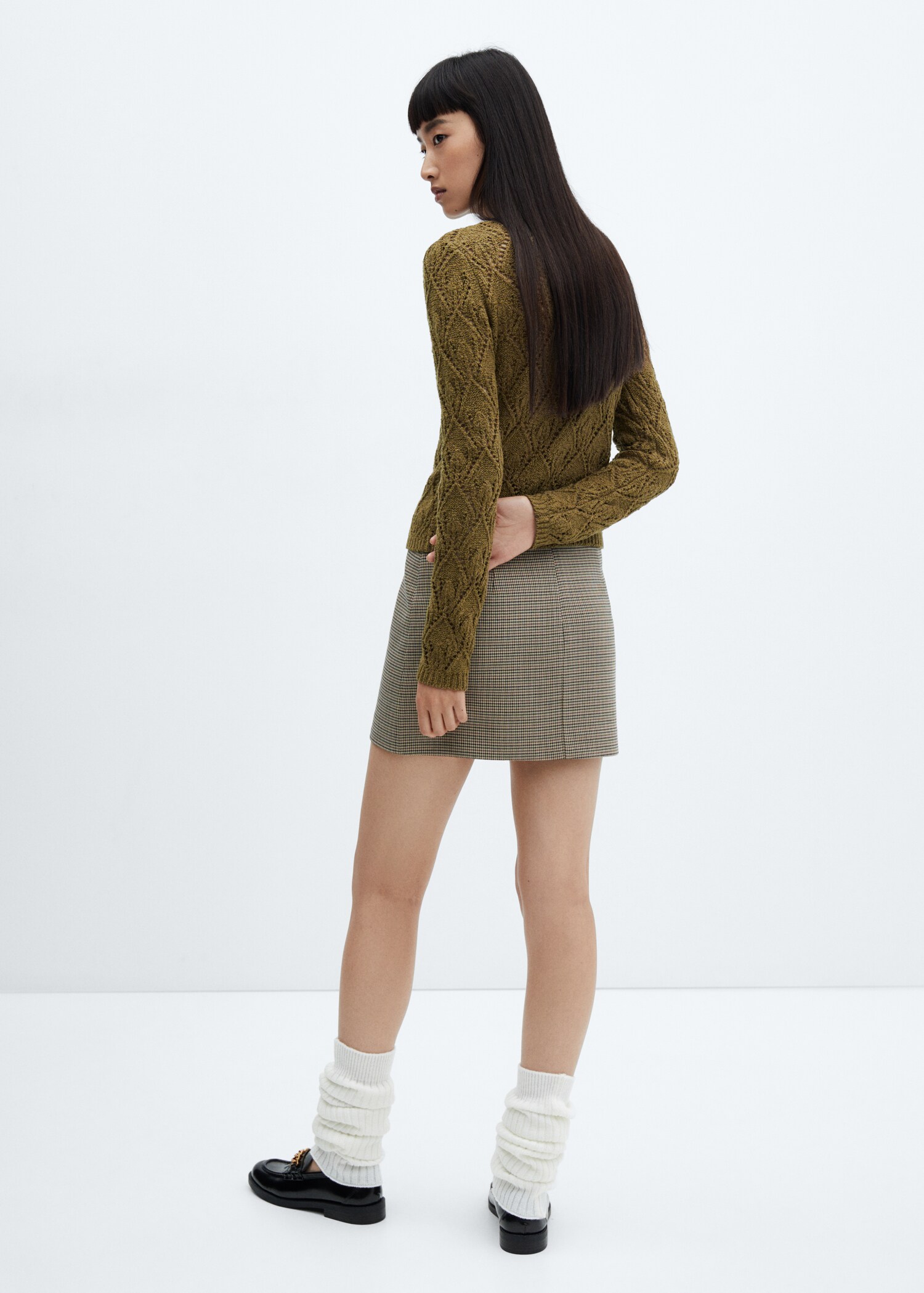 Open work-detail sweater - Reverse of the article