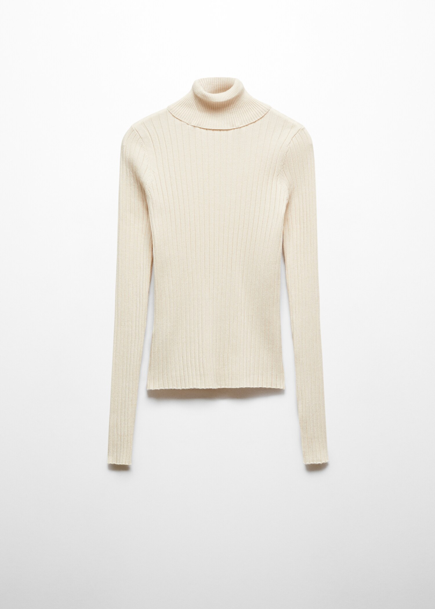 Pull-over à col montant en maille côtelée - Article sans modèle