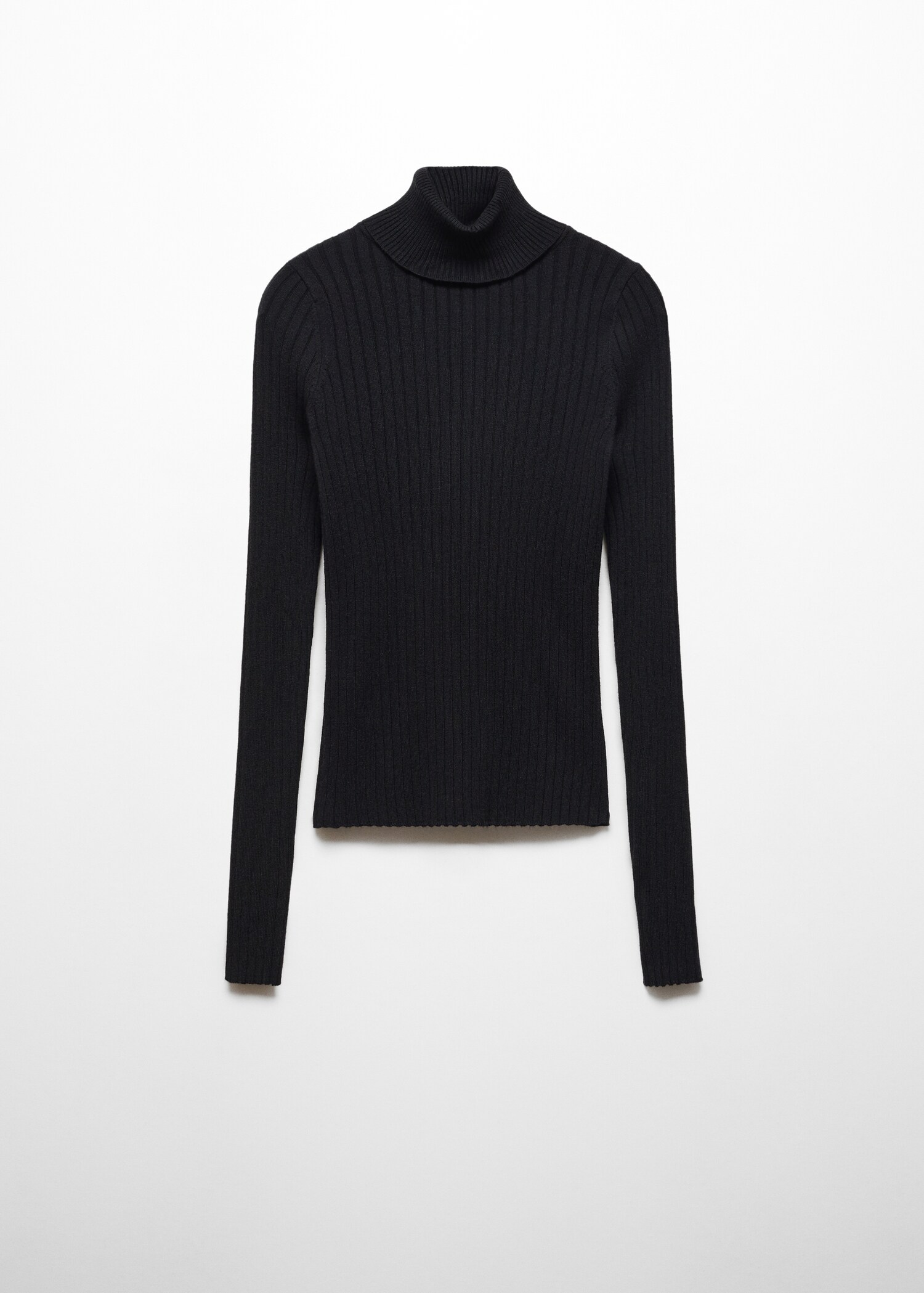 Pull-over à col montant en maille côtelée - Article sans modèle
