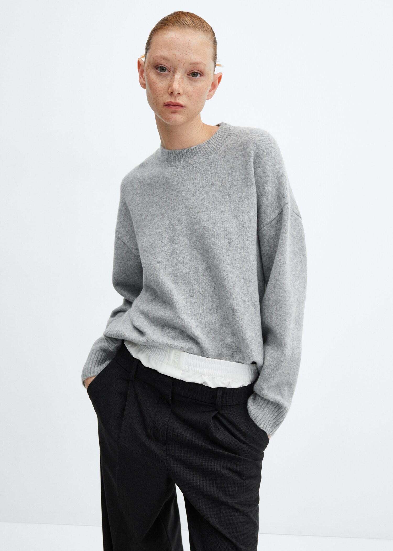 Rundhals-Strickpullover - Mittlere Ansicht