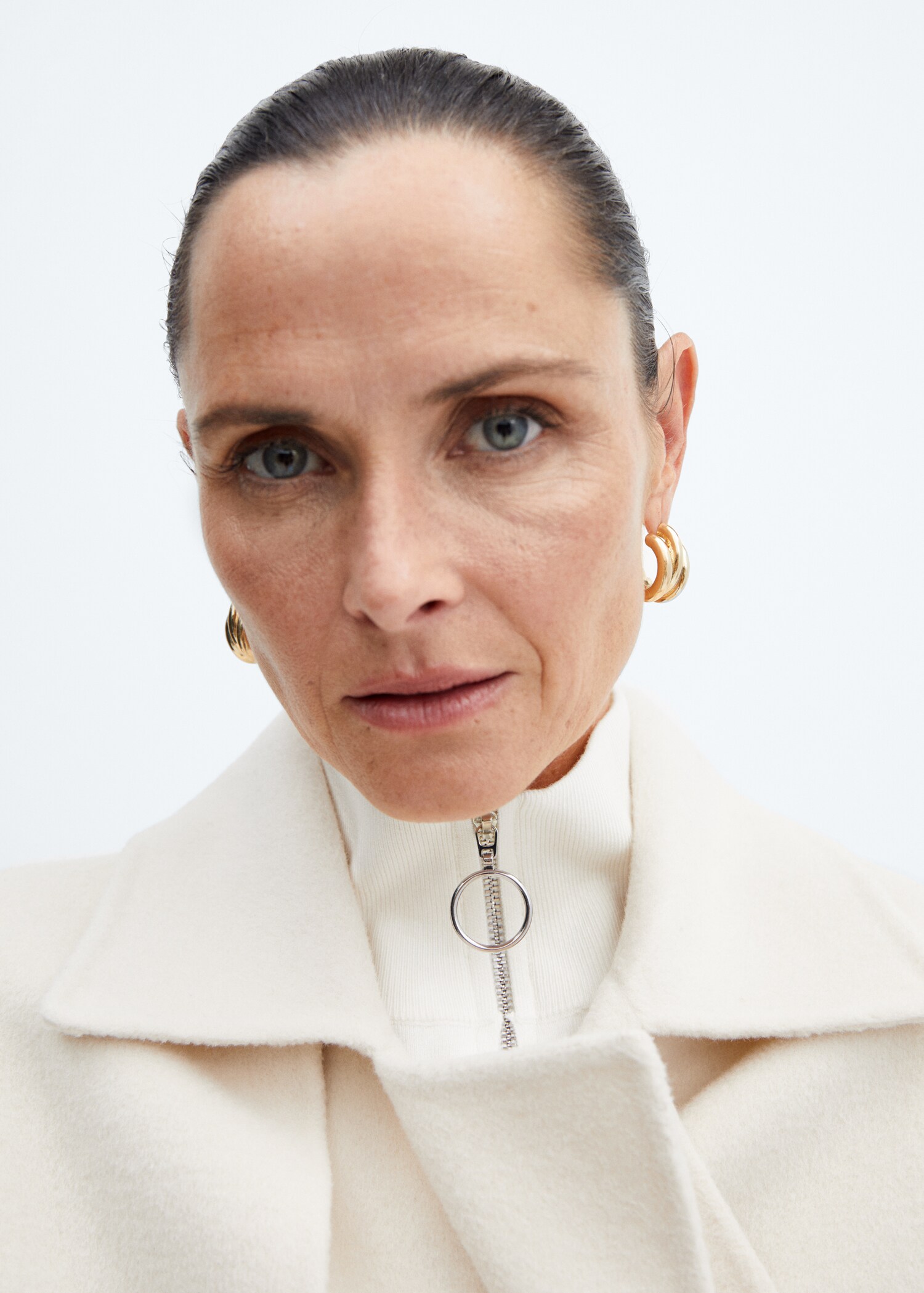 High neck sweater with zip - Details of the article 1