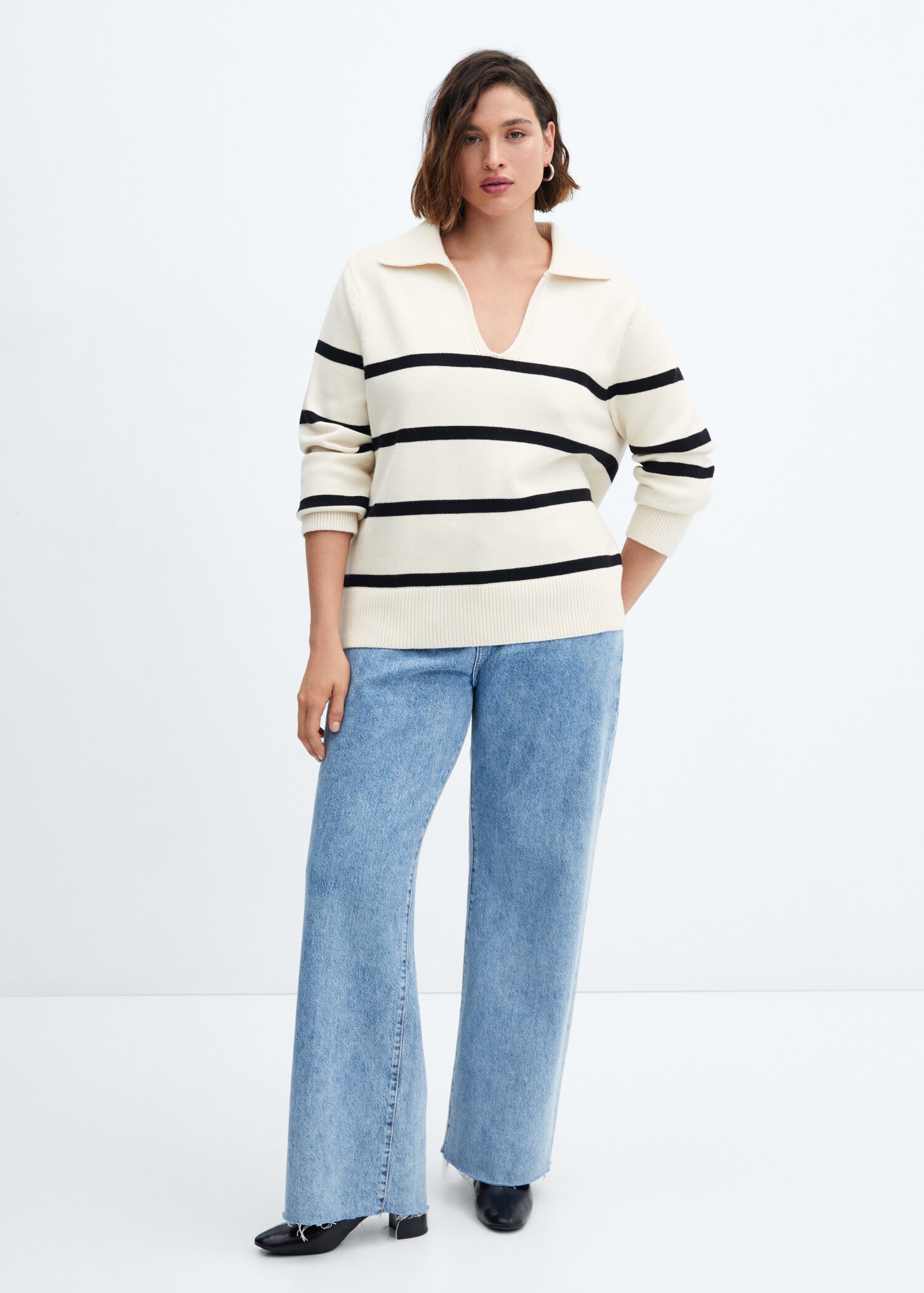 Striped polo-neck sweater - Details of the article 3