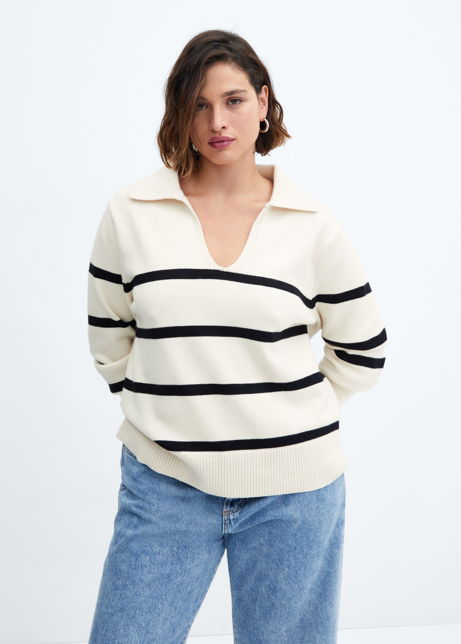Striped polo-neck sweater - Details of the article 5