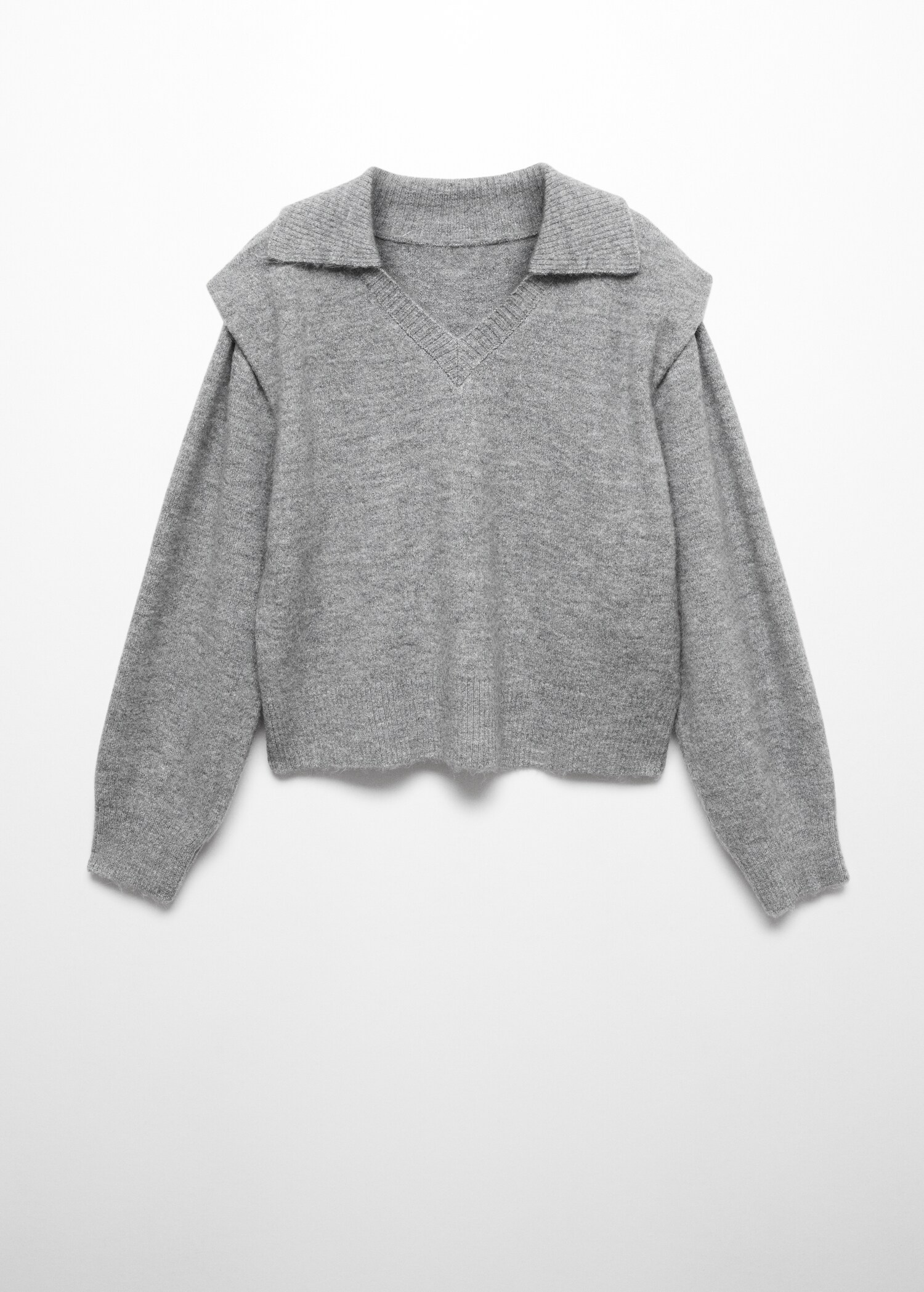 Polo-neck sweater with shoulder pads  - Article without model