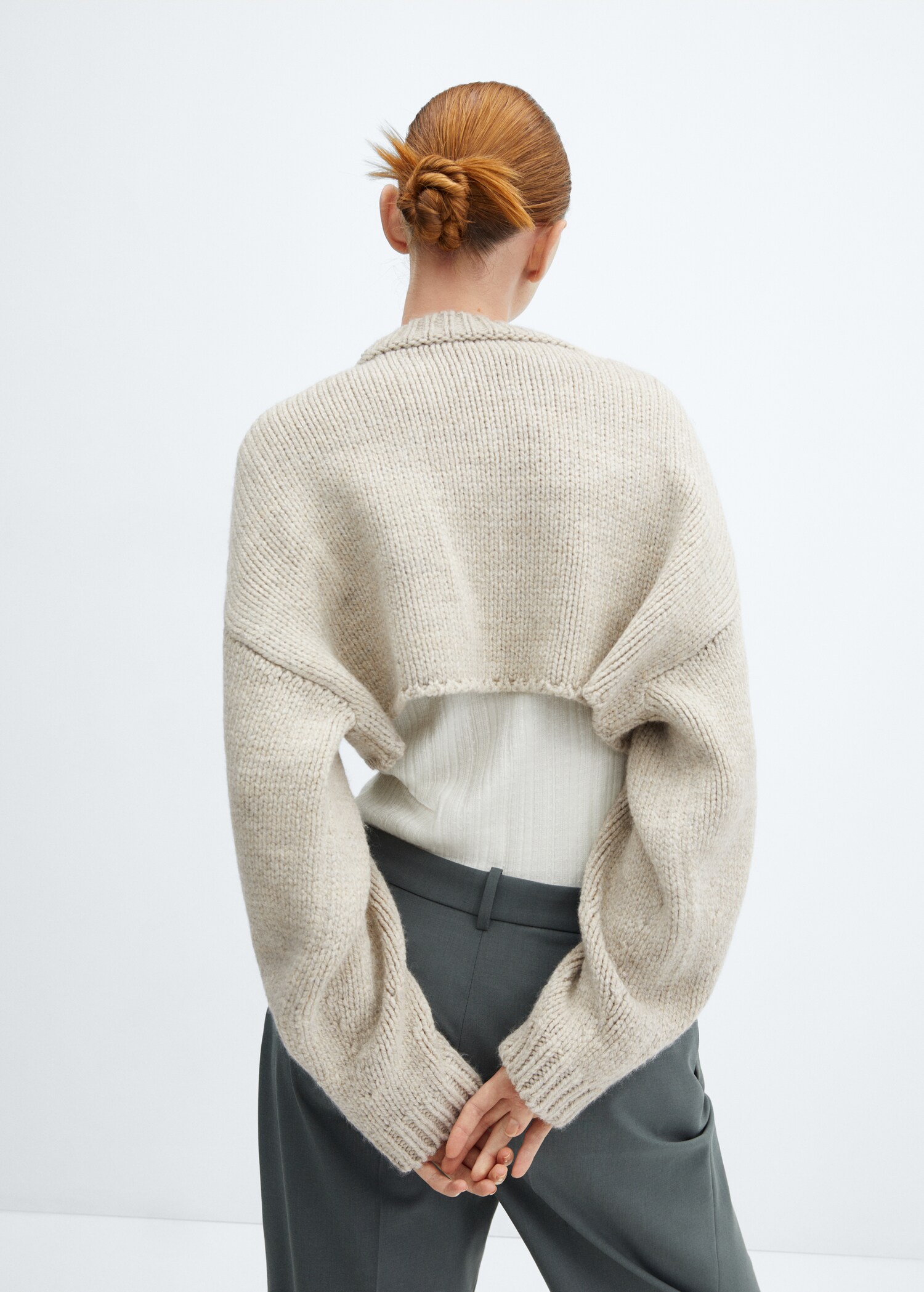Pullover crop collo stondato - Retro dell'articolo