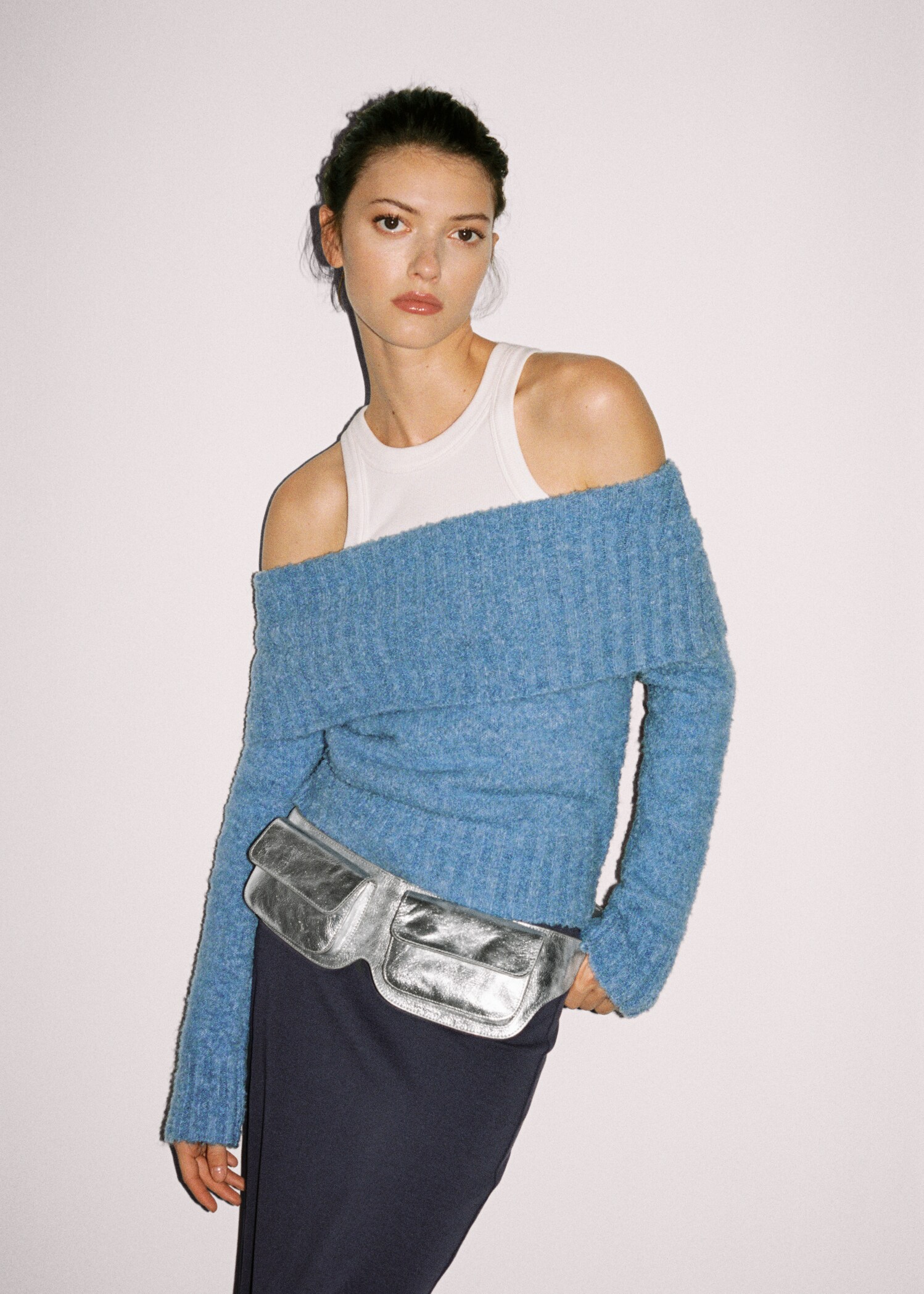 Off-the-shoulder knitted sweater - Details of the article 6