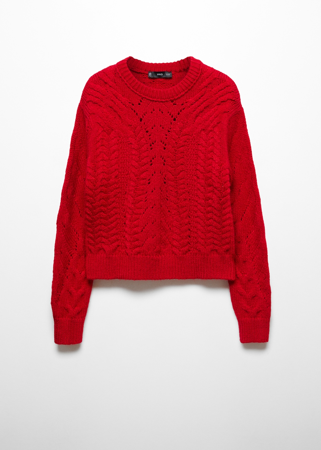 Knitted jumper with openwork details Women MANGO USA