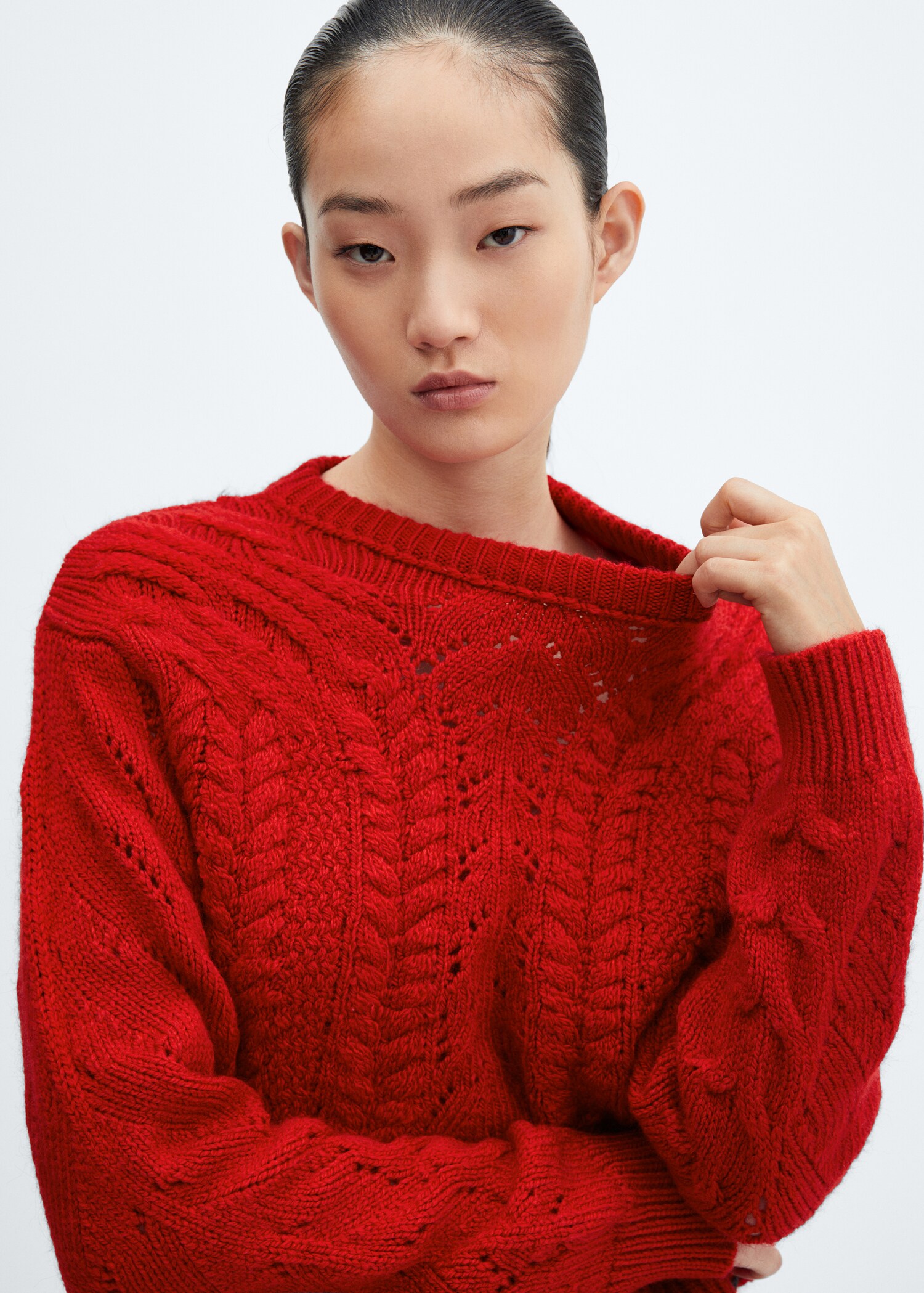 Knitted jumper with openwork details - Details of the article 1