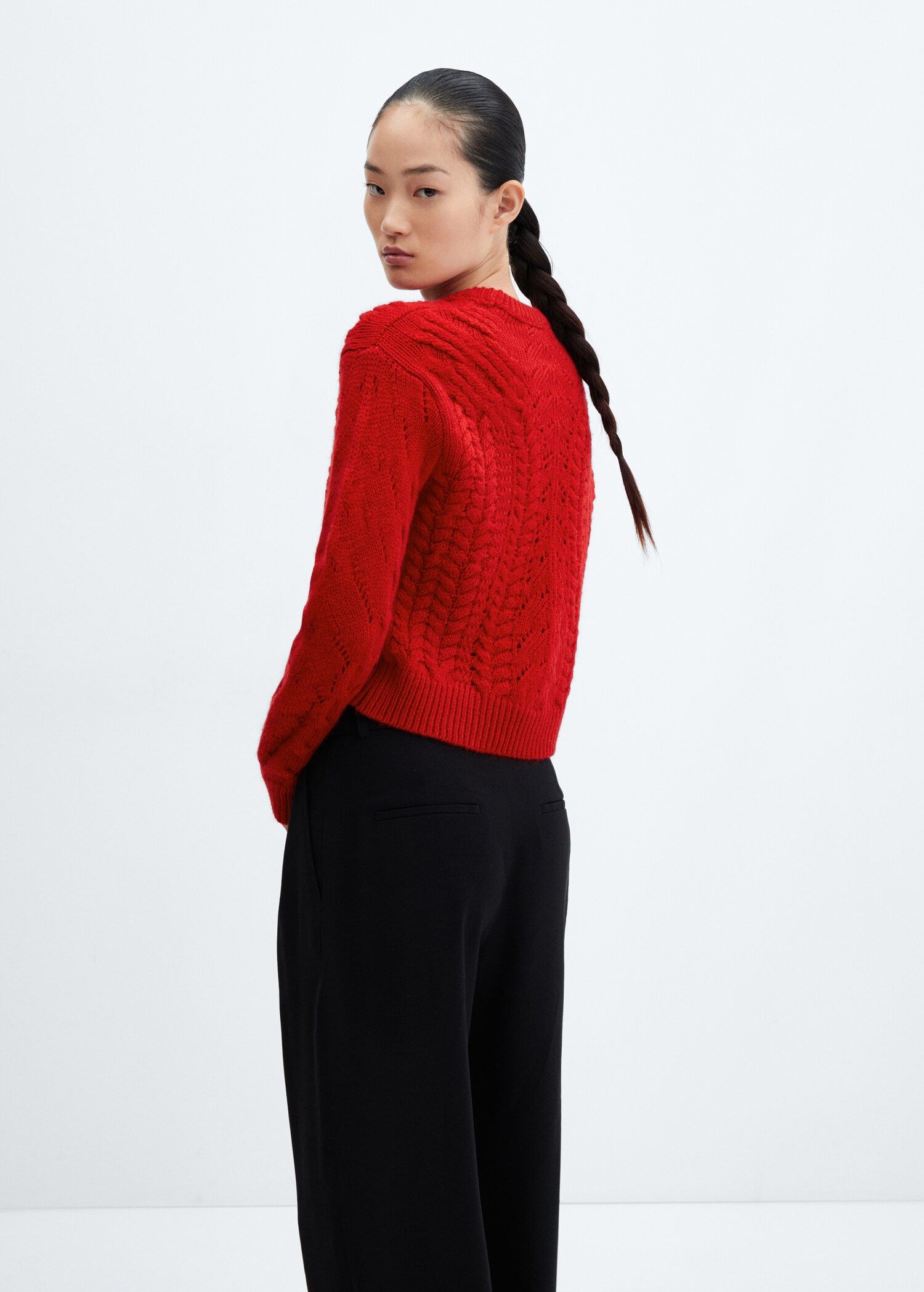 Knitted jumper with openwork details - Details of the article 2