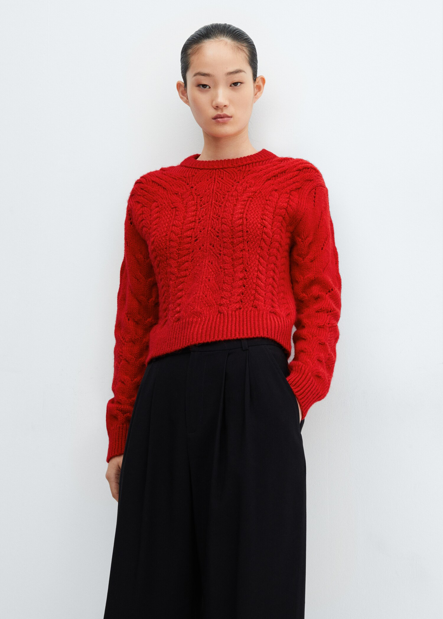 Knitted jumper with openwork details - Details of the article 6
