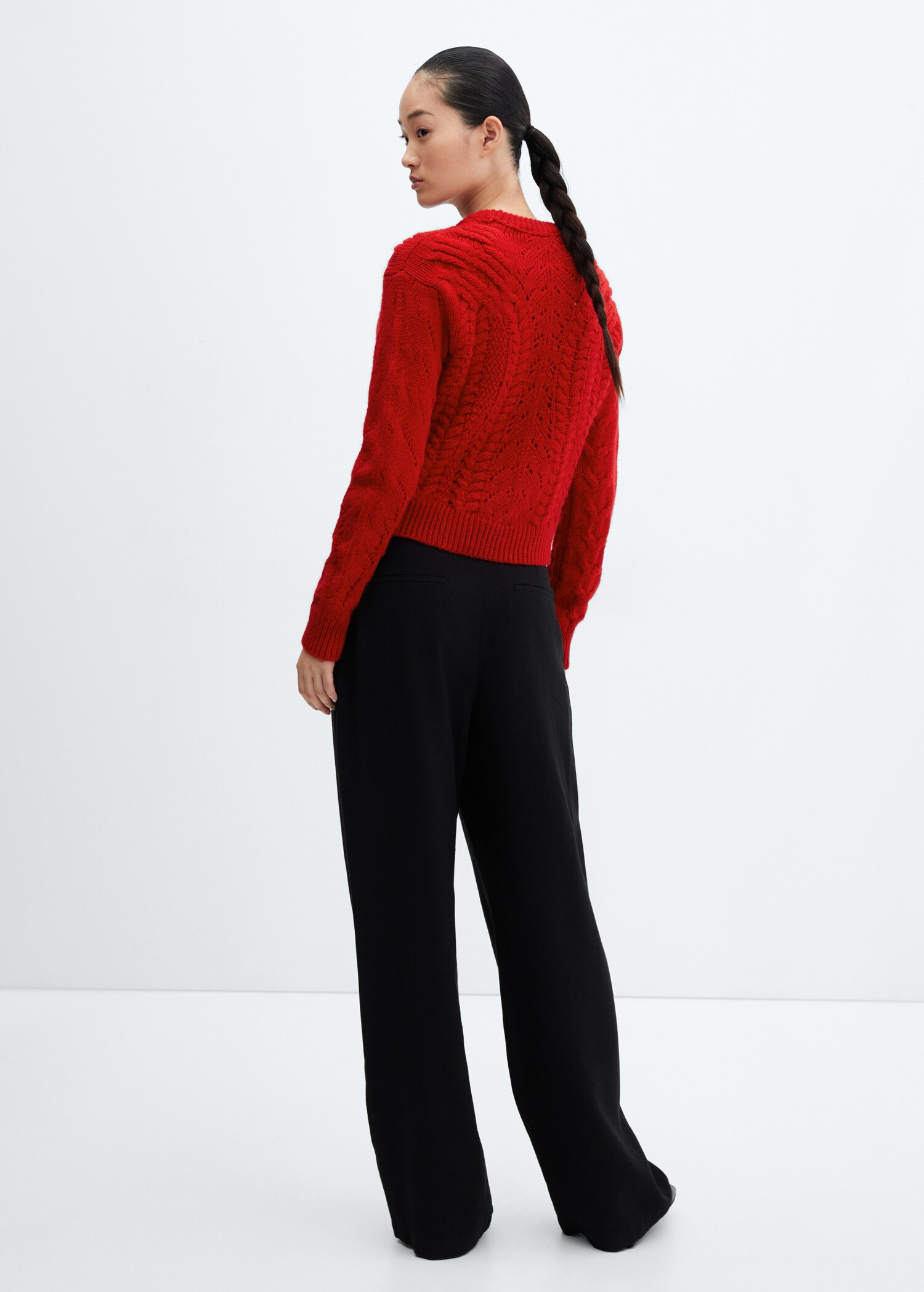 Knitted jumper with openwork details - Reverse of the article