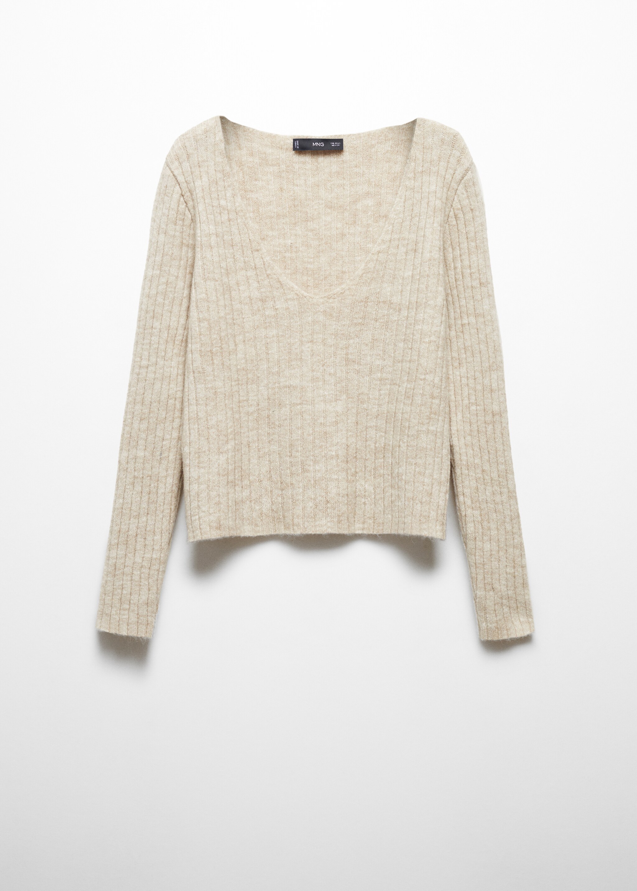 V-neck ribbed knit sweater - Article without model
