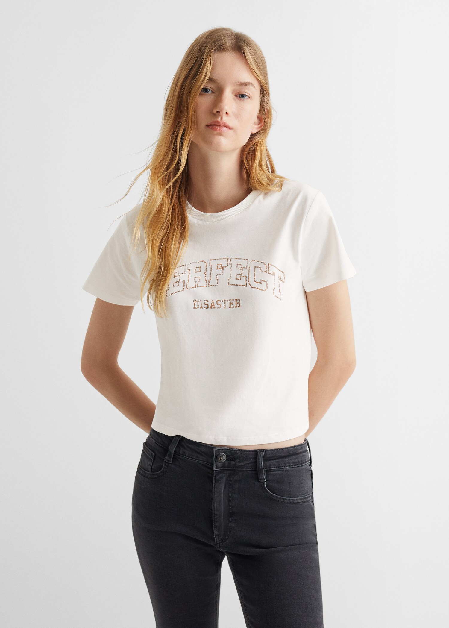 Camiseta mensaje estampado - Plano medio