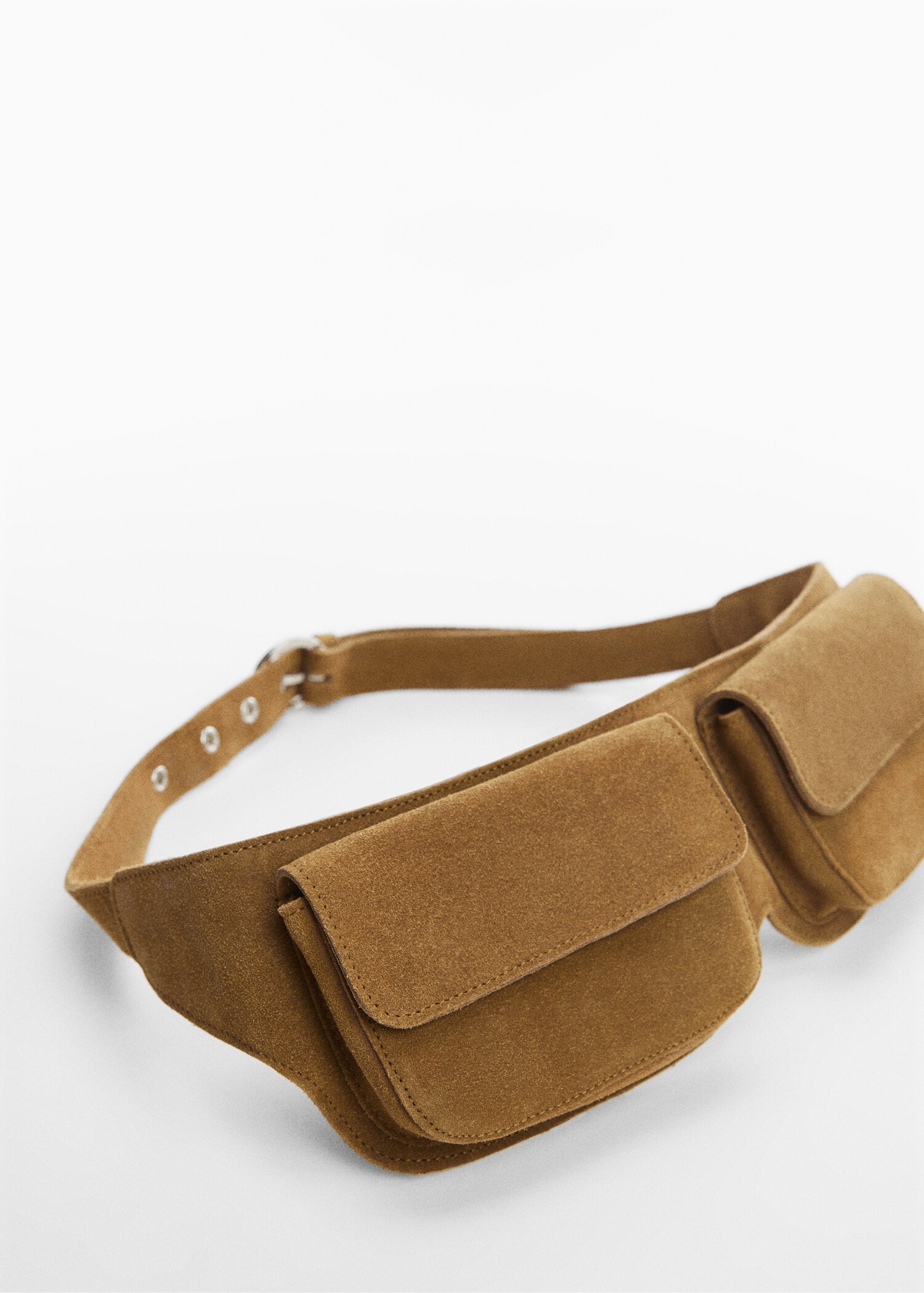 Sac banane cuir double poche - Plan moyen