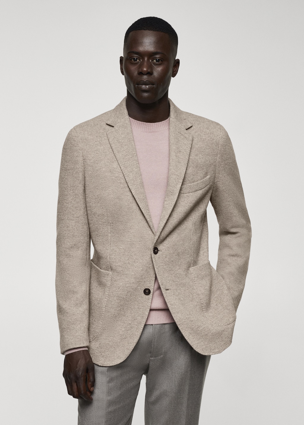 Virgin wool knitted blazer