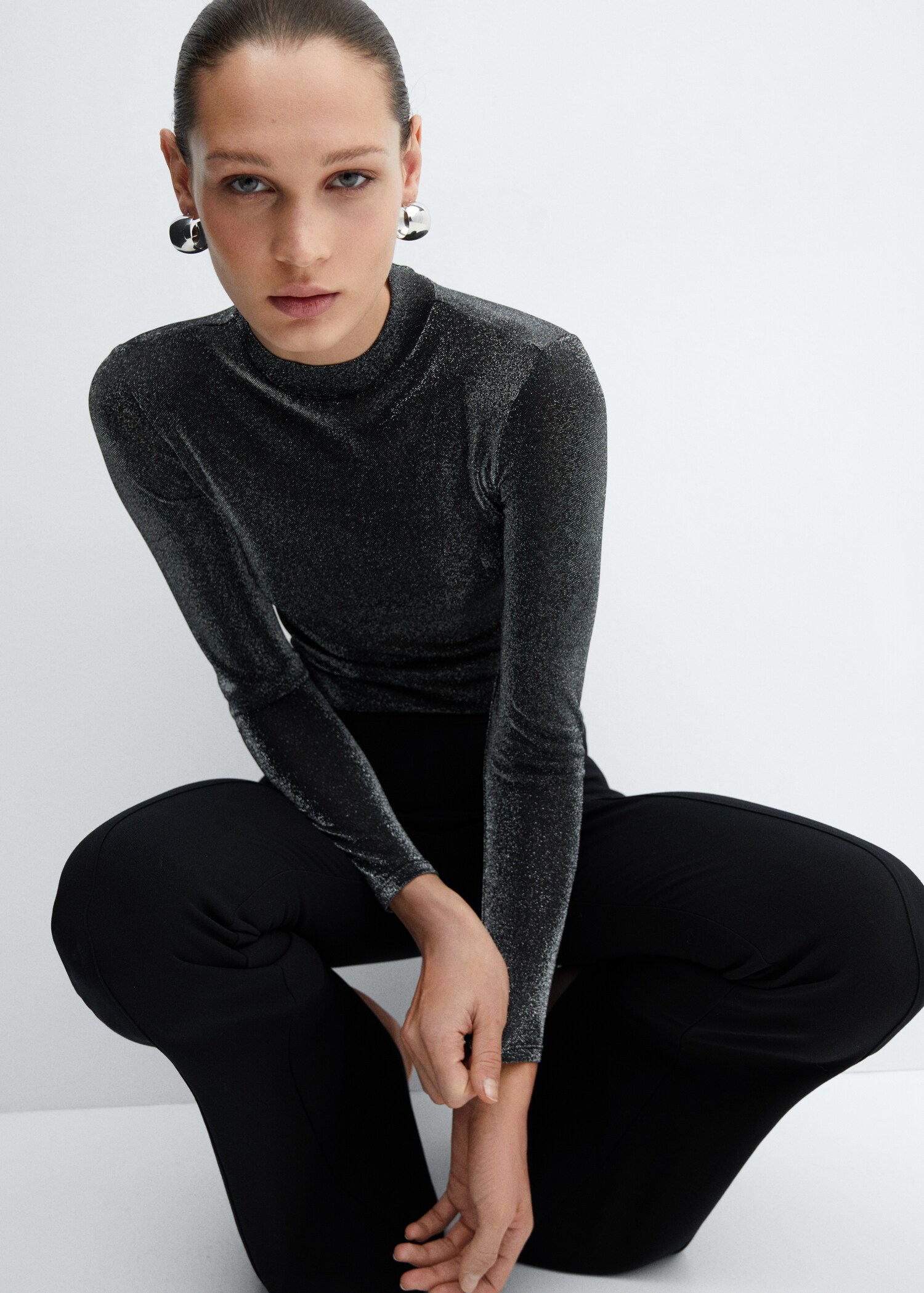Perkins-neck lurex t-shirt  - Details of the article 2