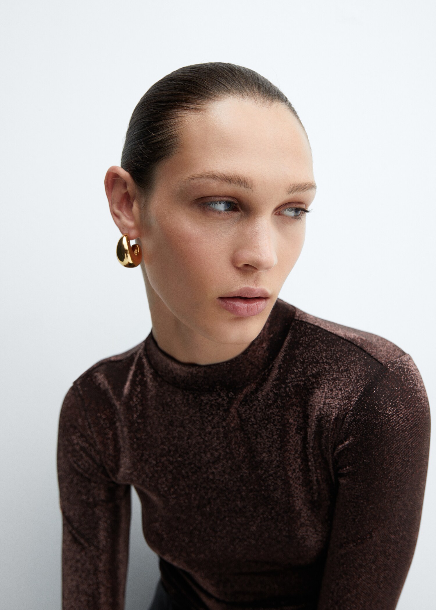 Perkins-neck lurex t-shirt  - Details of the article 1