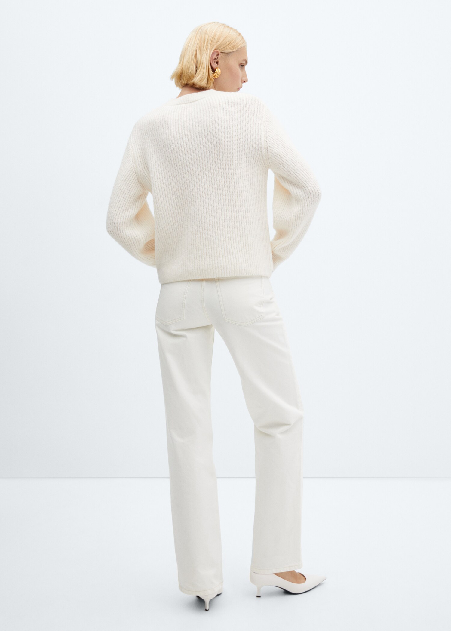 Round-neck knitted sweater  - Reverse of the article