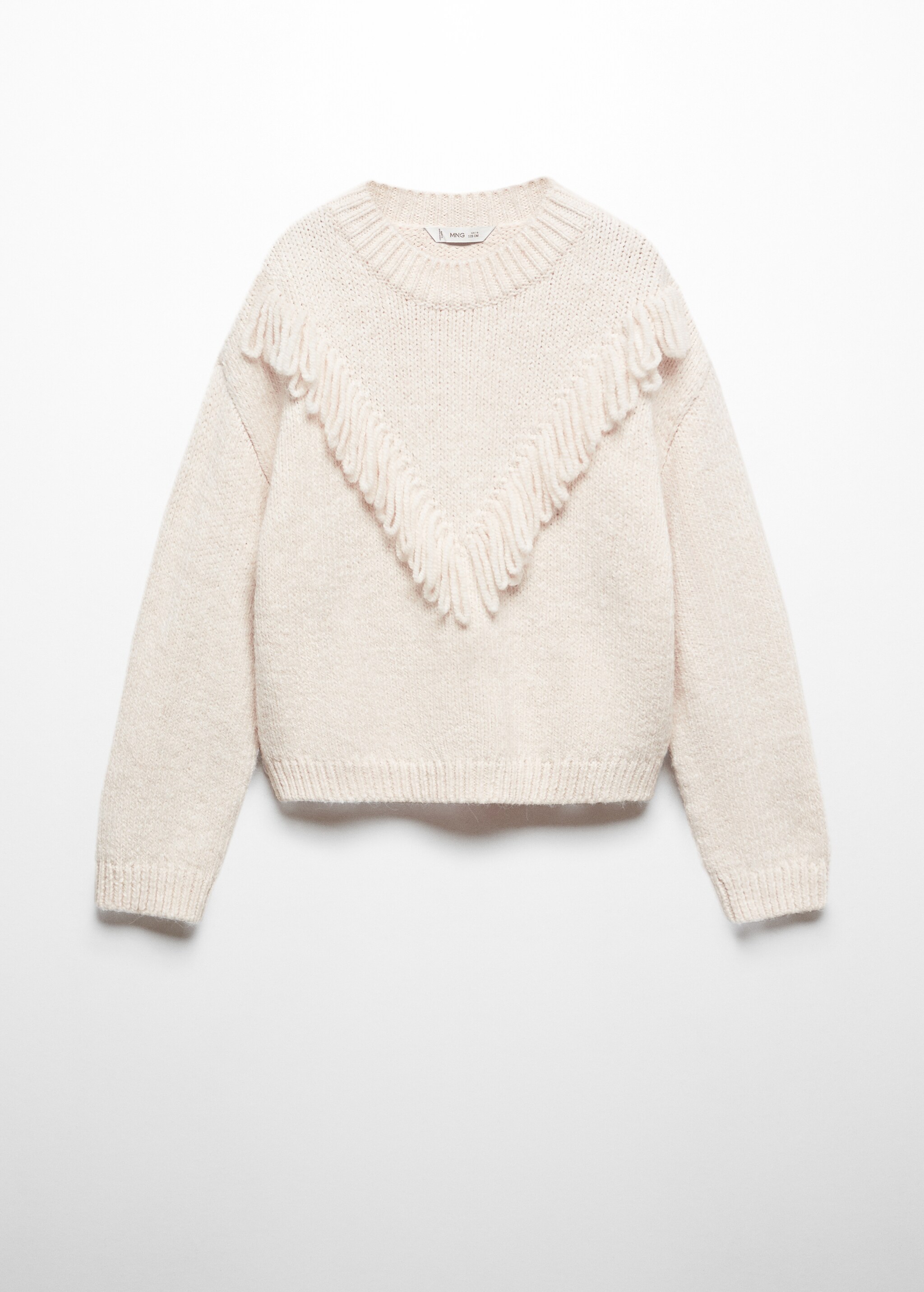 Sweter z dzianiny z frędzlami - Artykuł bez modela/modelki