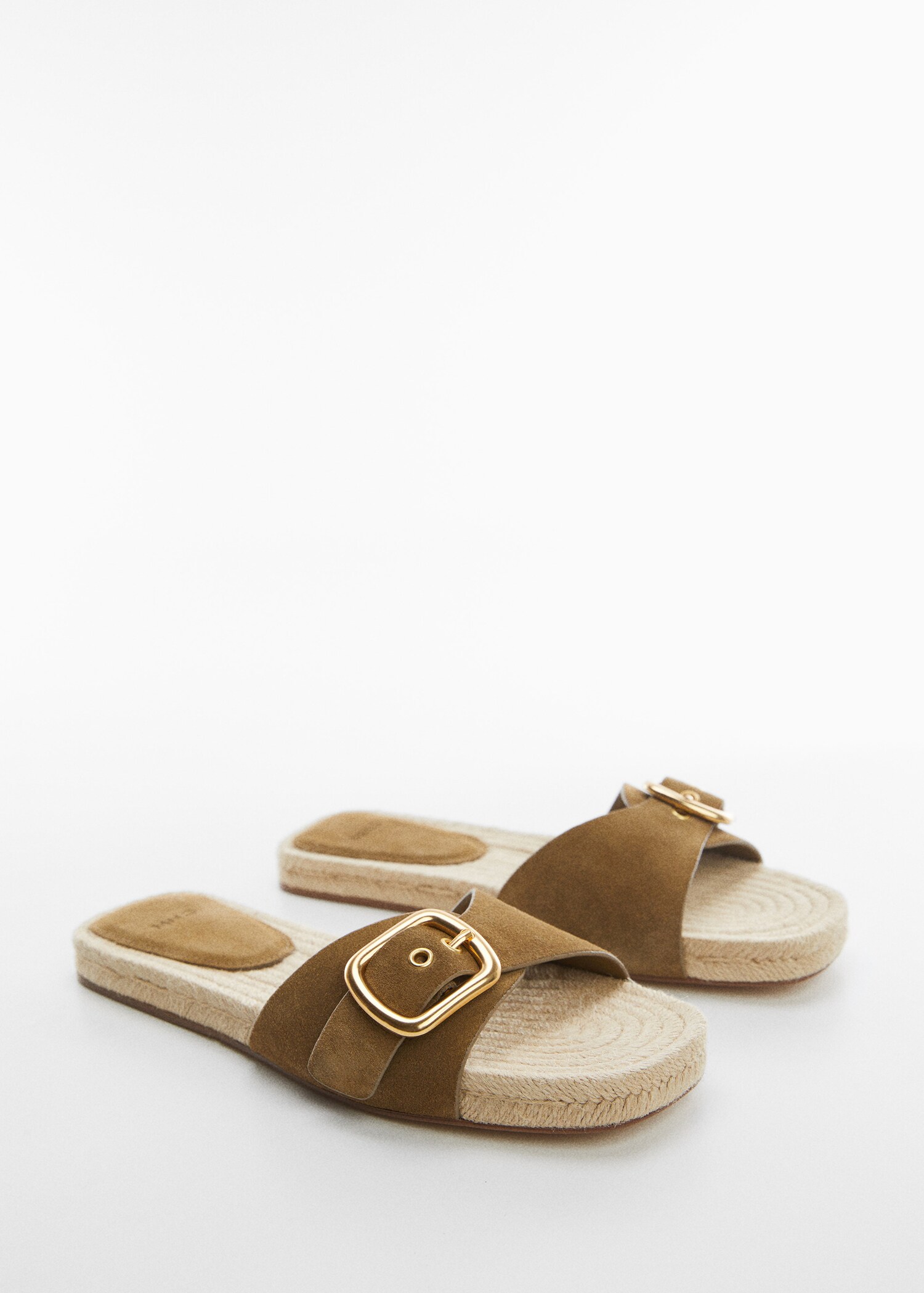 Buckle leather sandals - Medium plane