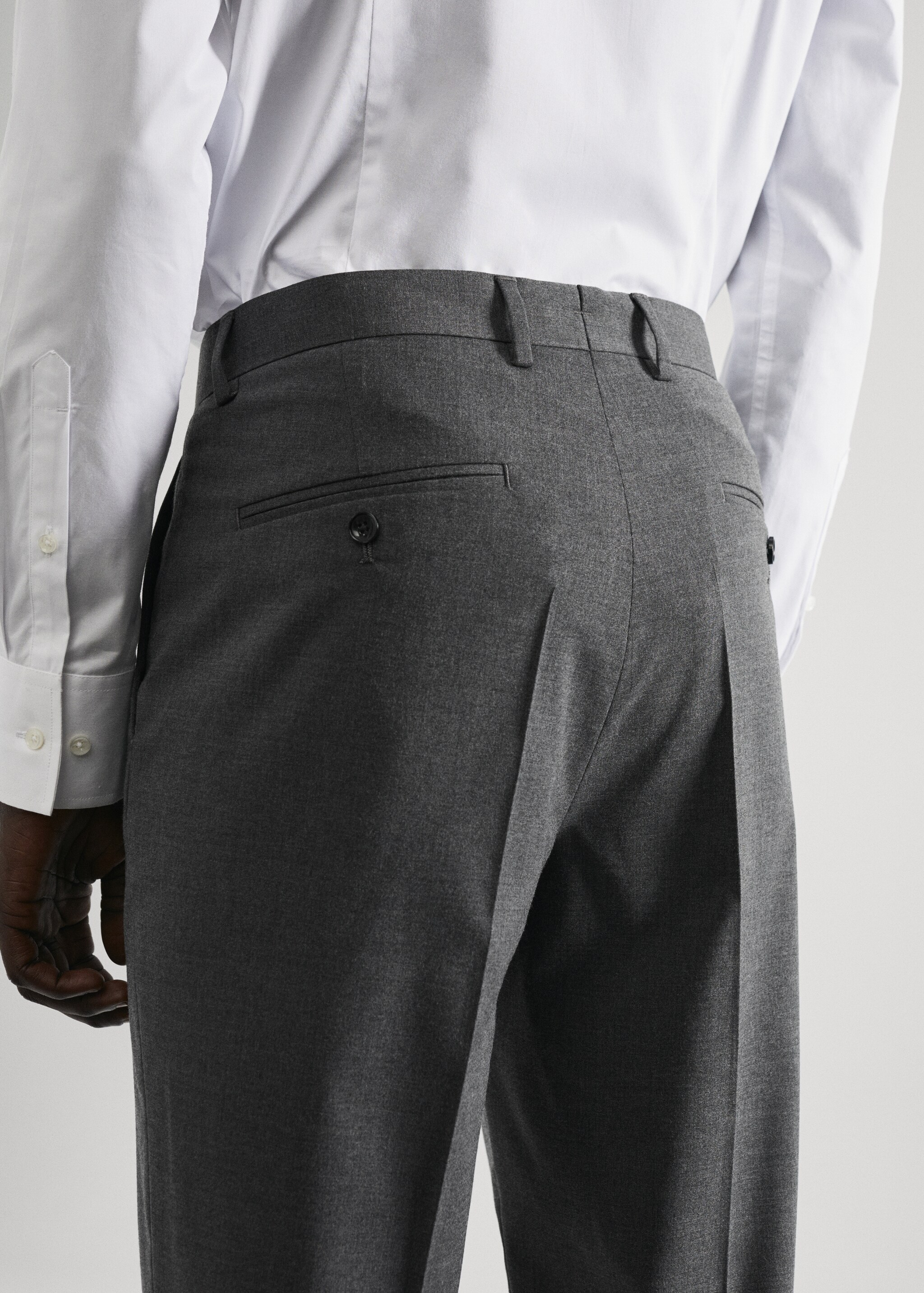 Stretch fabric slim-fit suit trousers - Details of the article 6