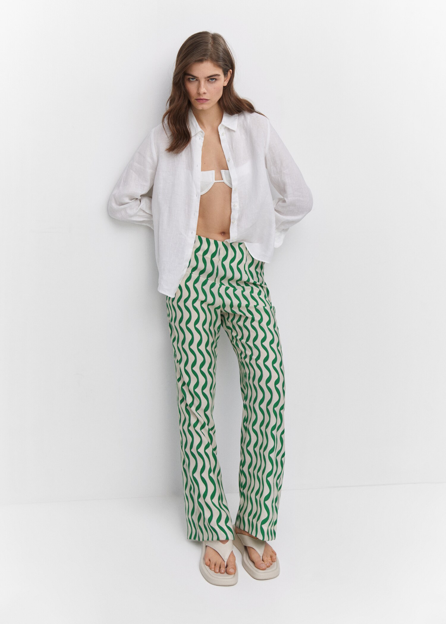 Textured printed trousers - Details of the article 6