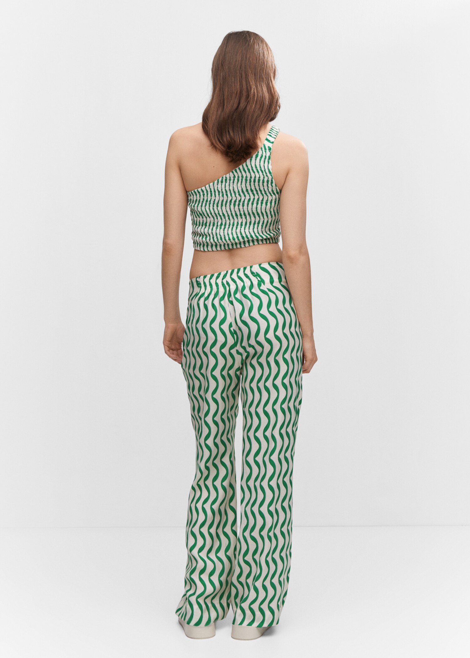 Textured printed trousers - Reverse of the article