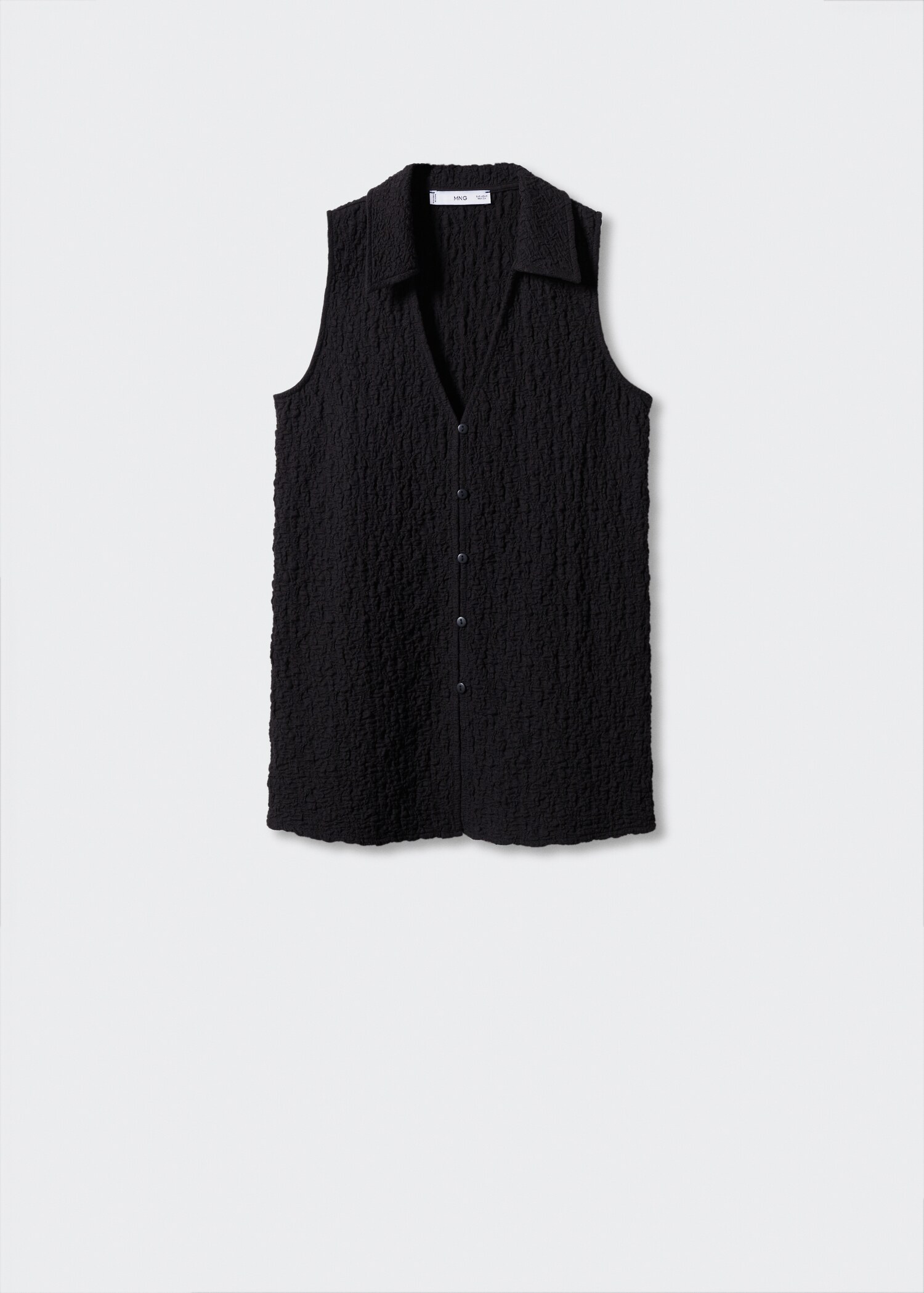 Textured polo neck gilet - Article without model